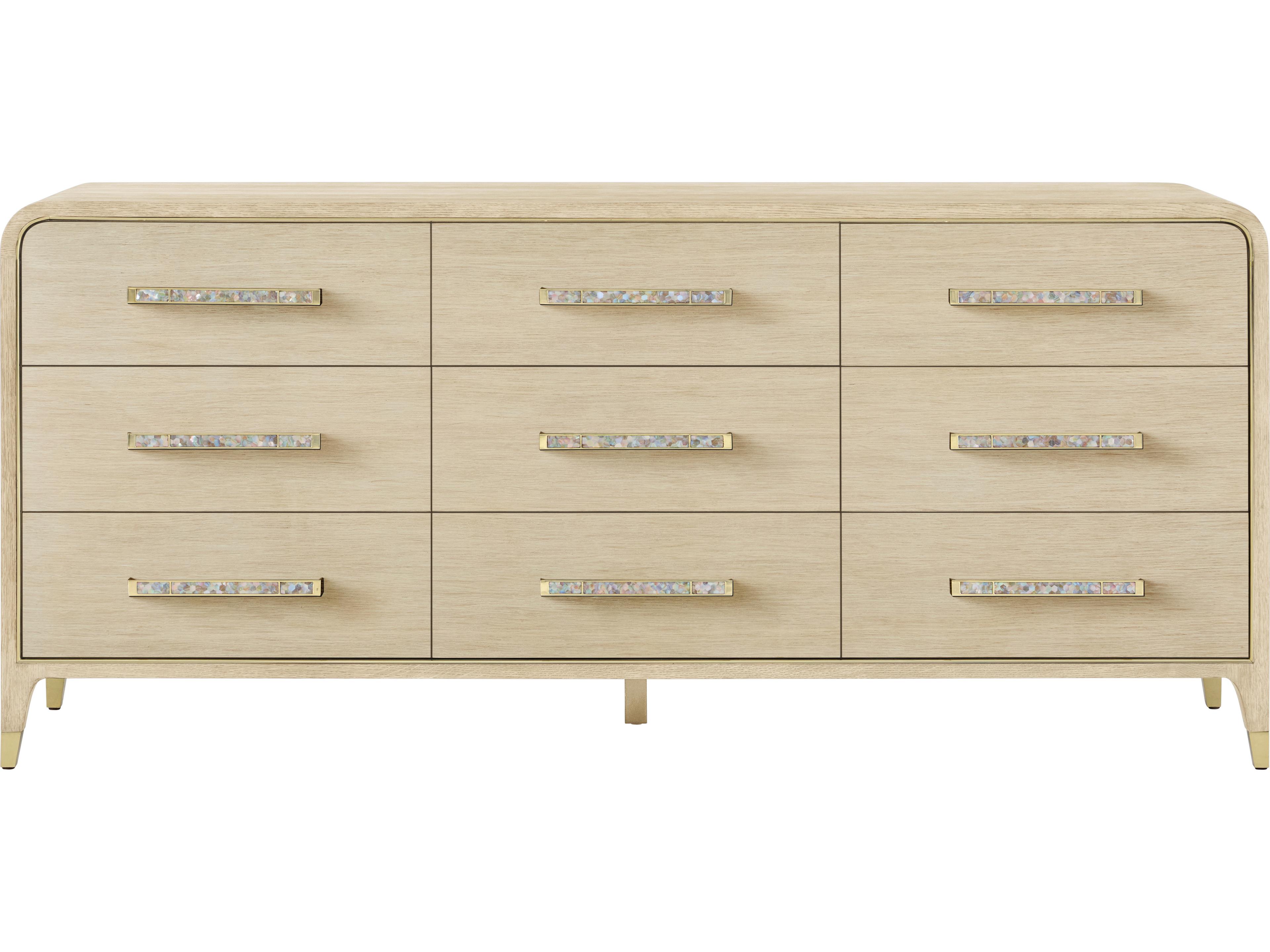 Theodore Alexander Judith Leiber Couture 6-Drawers Natural Oak Wood Double Dresser
