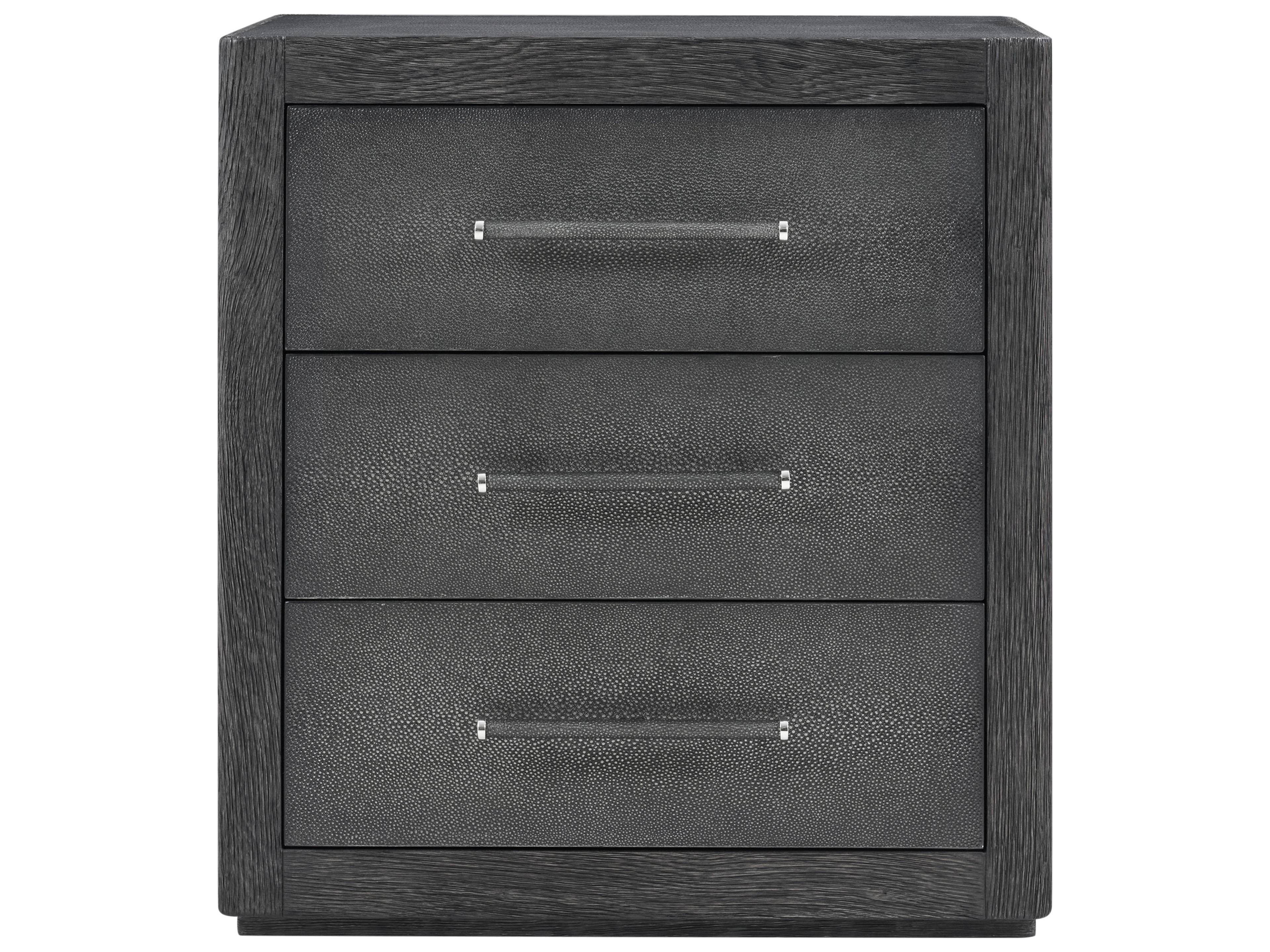 Theodore Alexander Maxwell 3-Drawers Black Nightstand