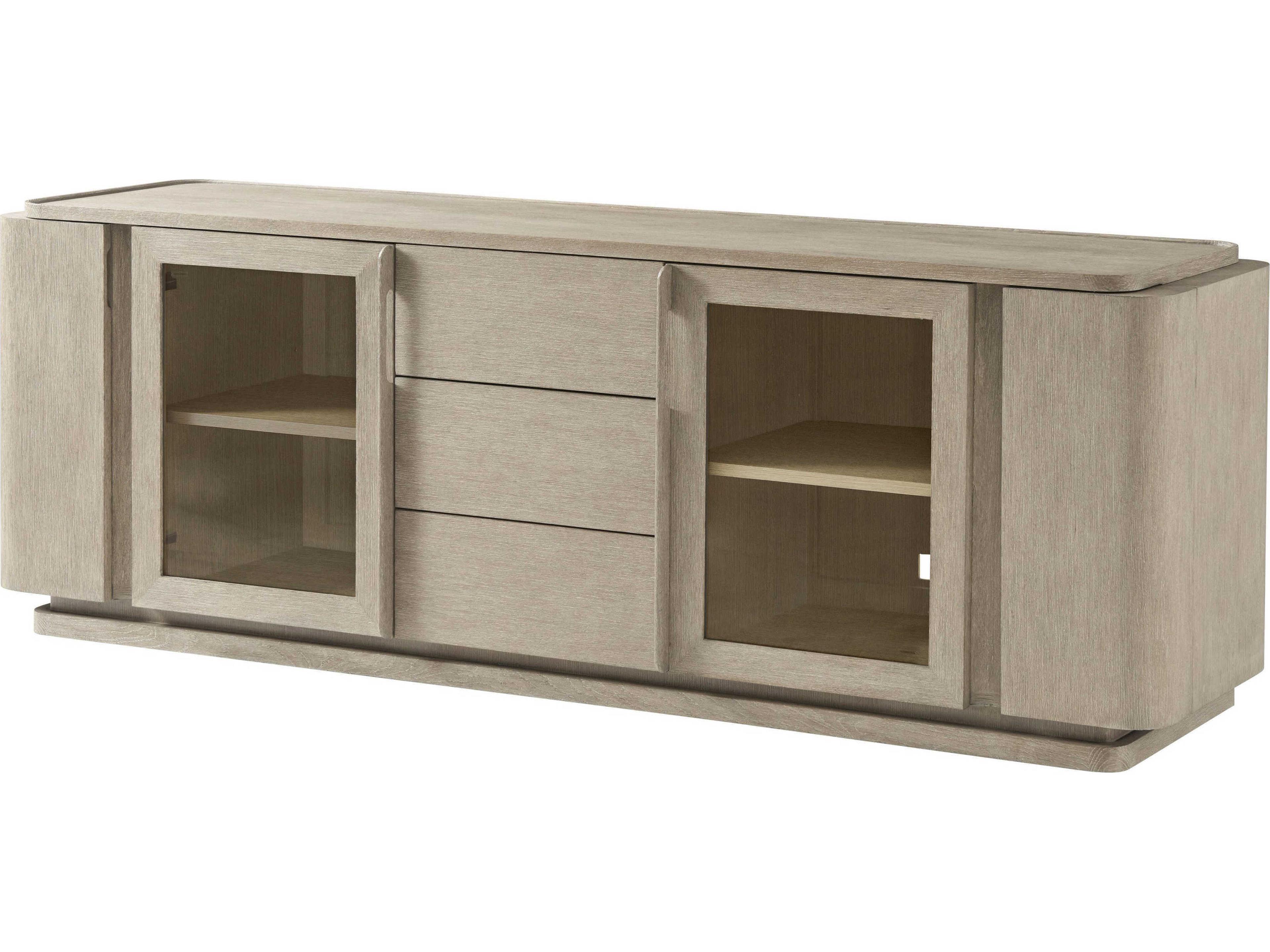 Theodore Alexander Repose 80" Grey Oak Media Console