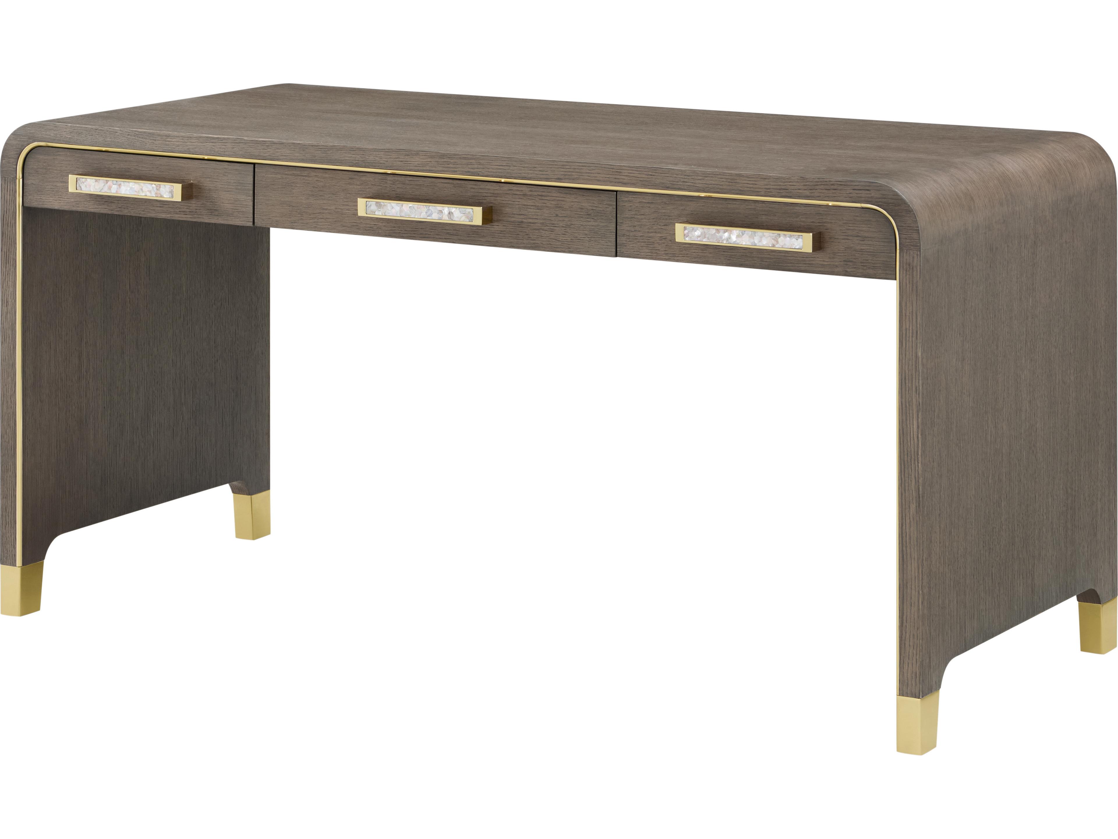 Theodore Alexander Judith Leiber Couture Brown Solid Wood Computer Desk