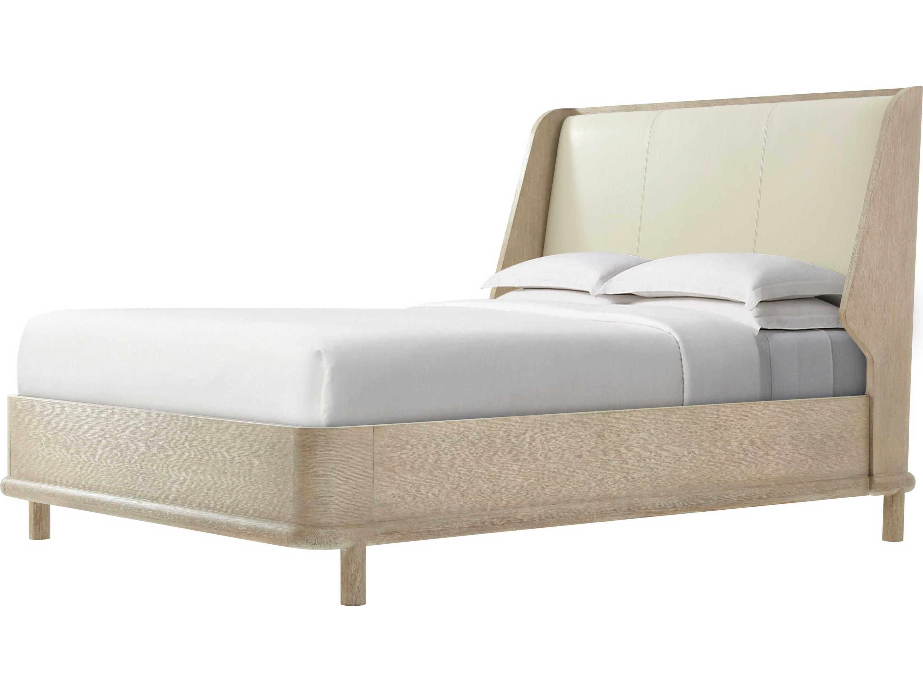 Theodore Alexander Repose Grey Oak Wood Queen Platform Bed