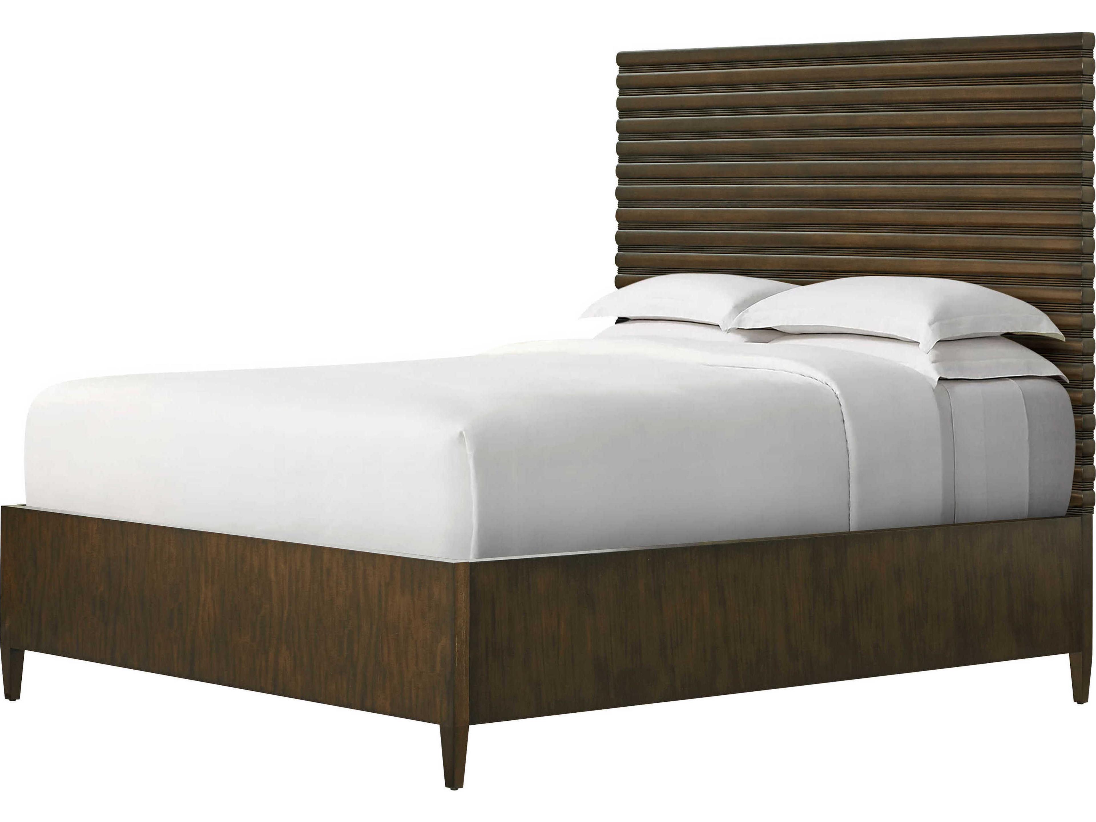 Theodore Alexander Lido Bistre Brown Wood Queen Platform Bed