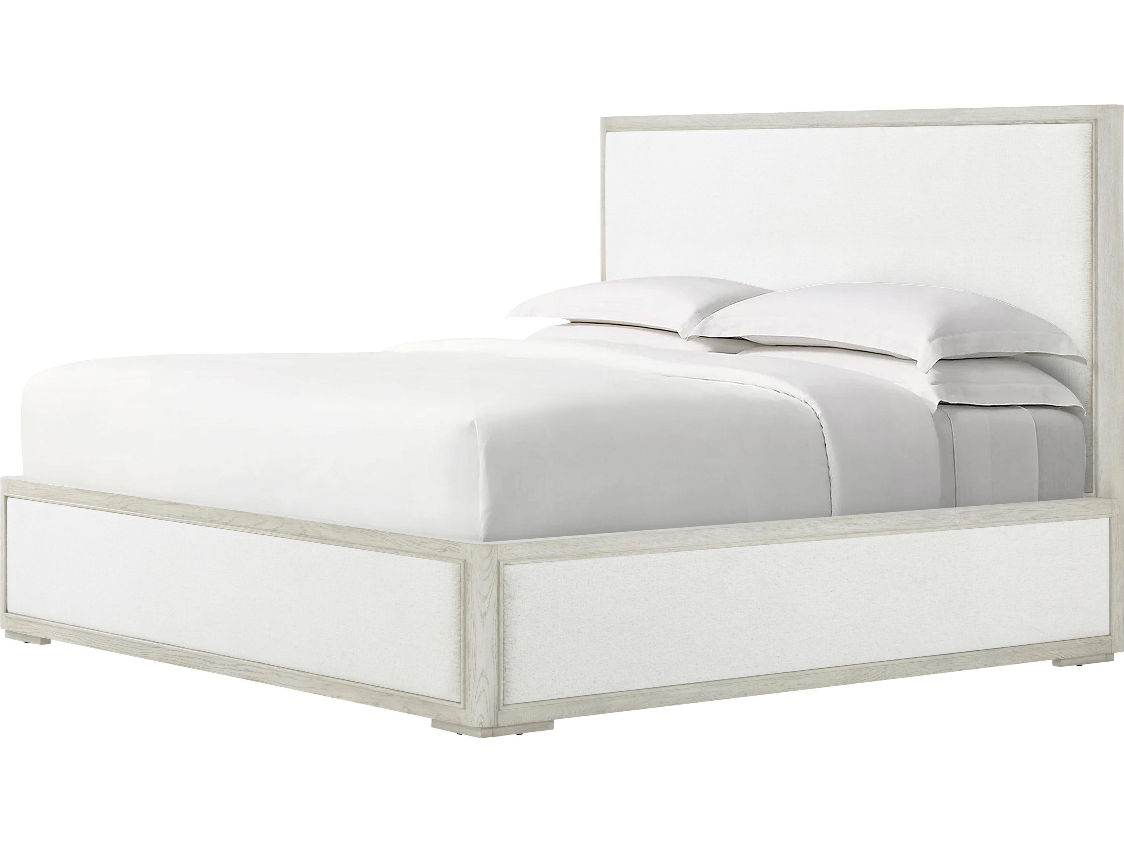 Theodore Alexander Surrey White Solid Wood Upholstered Queen Platform Bed