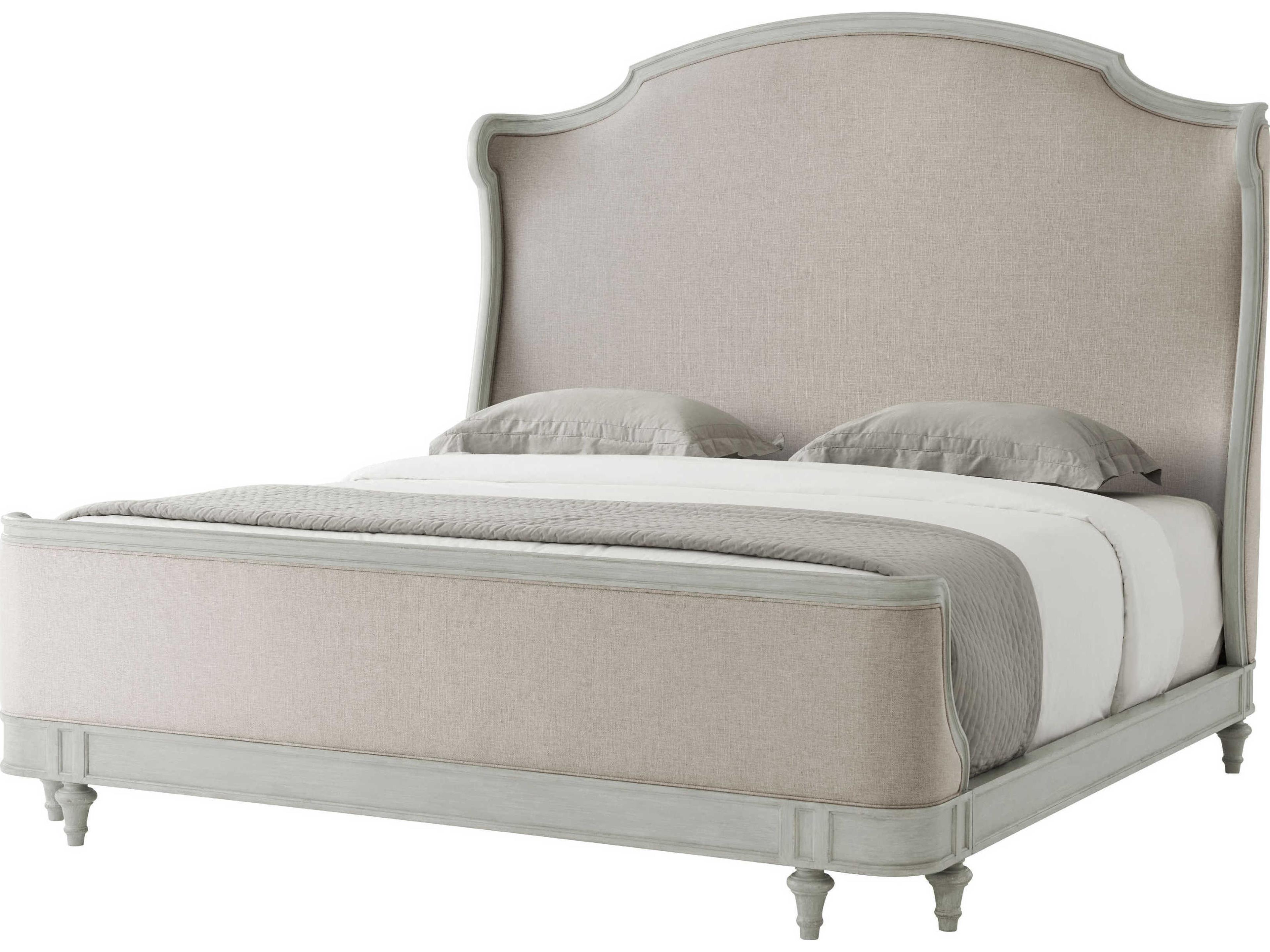 Theodore Alexander Tavel The Madeleine Elsa Gray Beech Wood King Panel Bed