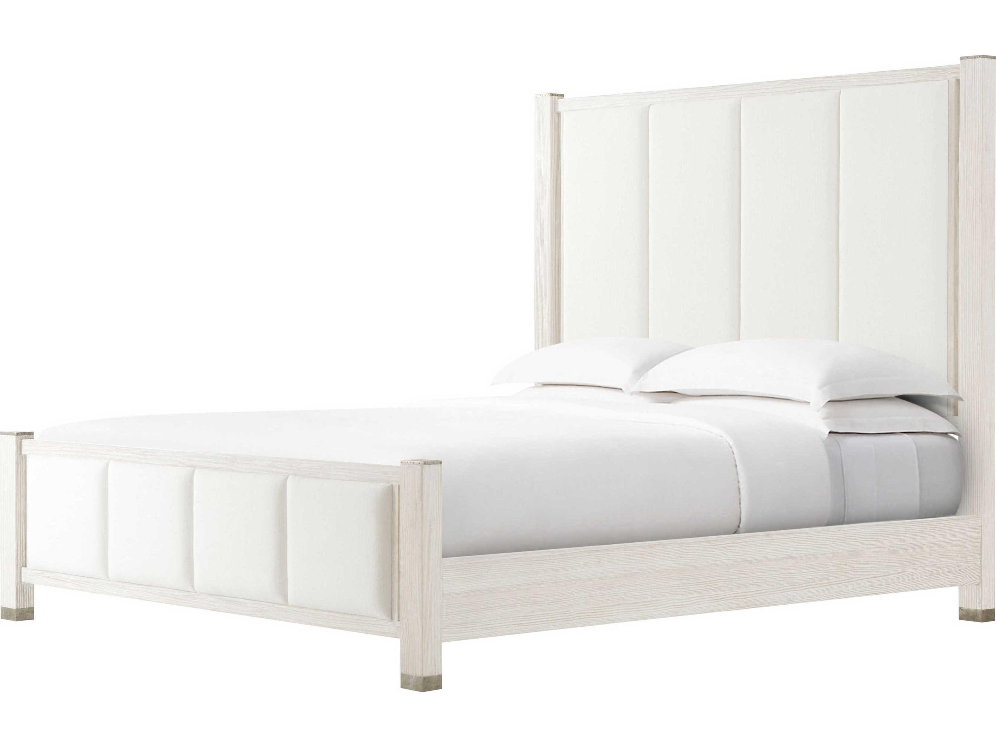 Theodore Alexander Breeze Sea Salt White Pine Wood King Panel Bed