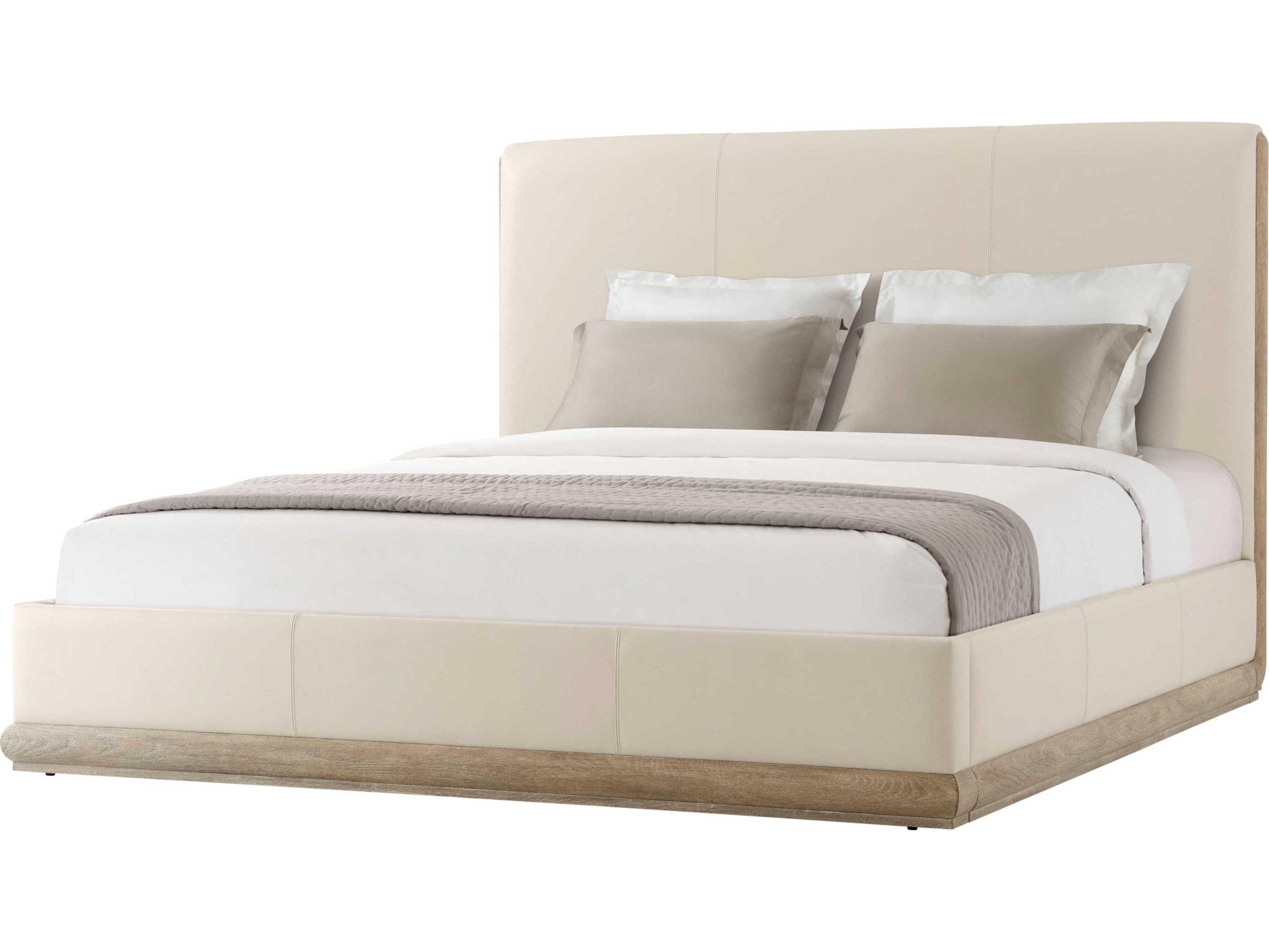 Theodore Alexander Repose Grey Oak Wood King Platform Bed