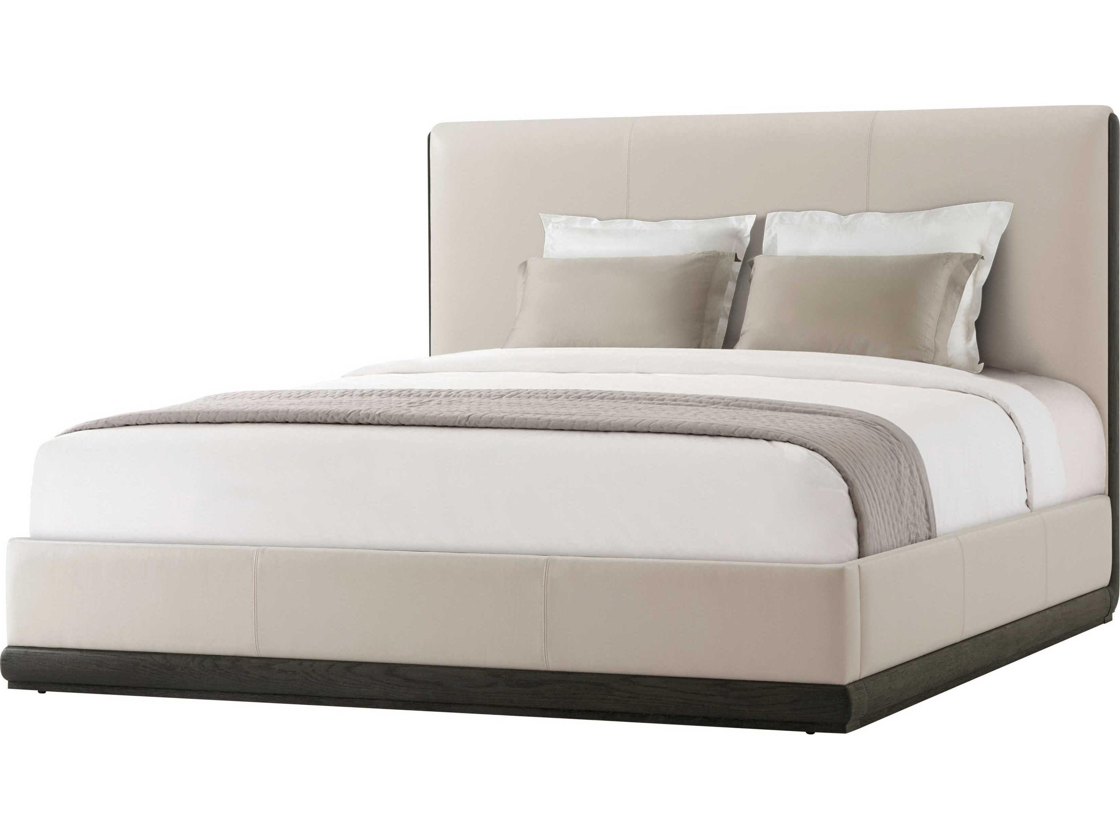 Theodore Alexander Repose Charcoal Oak Black Wood King Platform Bed