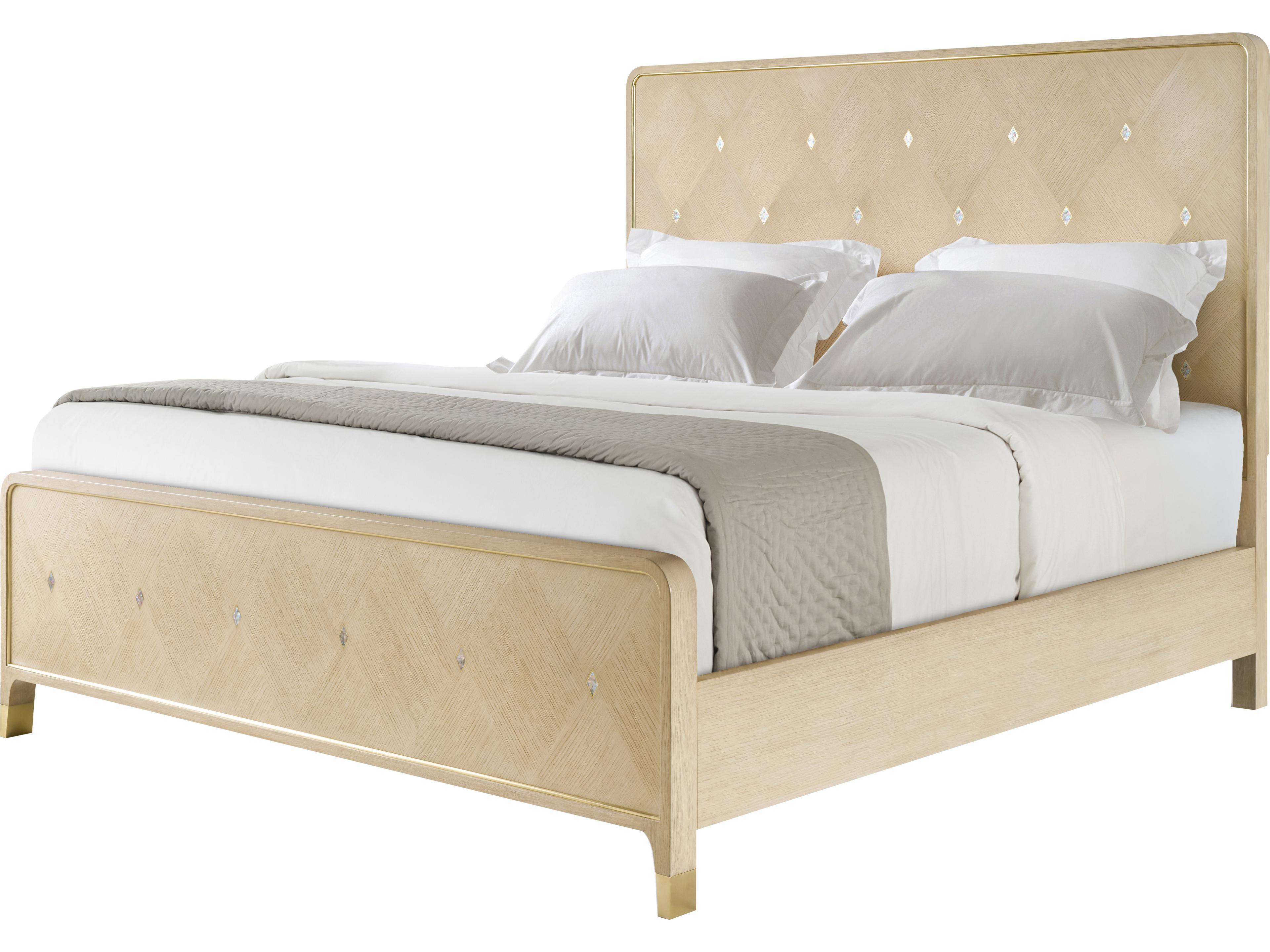 Theodore Alexander Judith Leiber Couture Natural Wood King Panel Bed