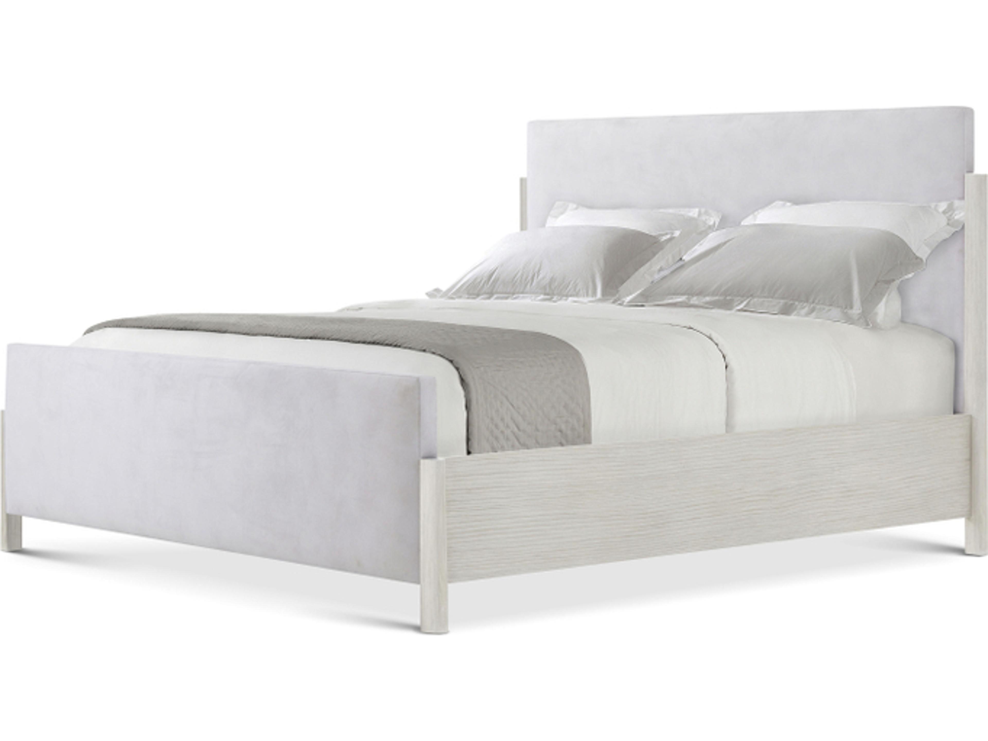 Theodore Alexander Urbane White Upholstered King Panel Bed