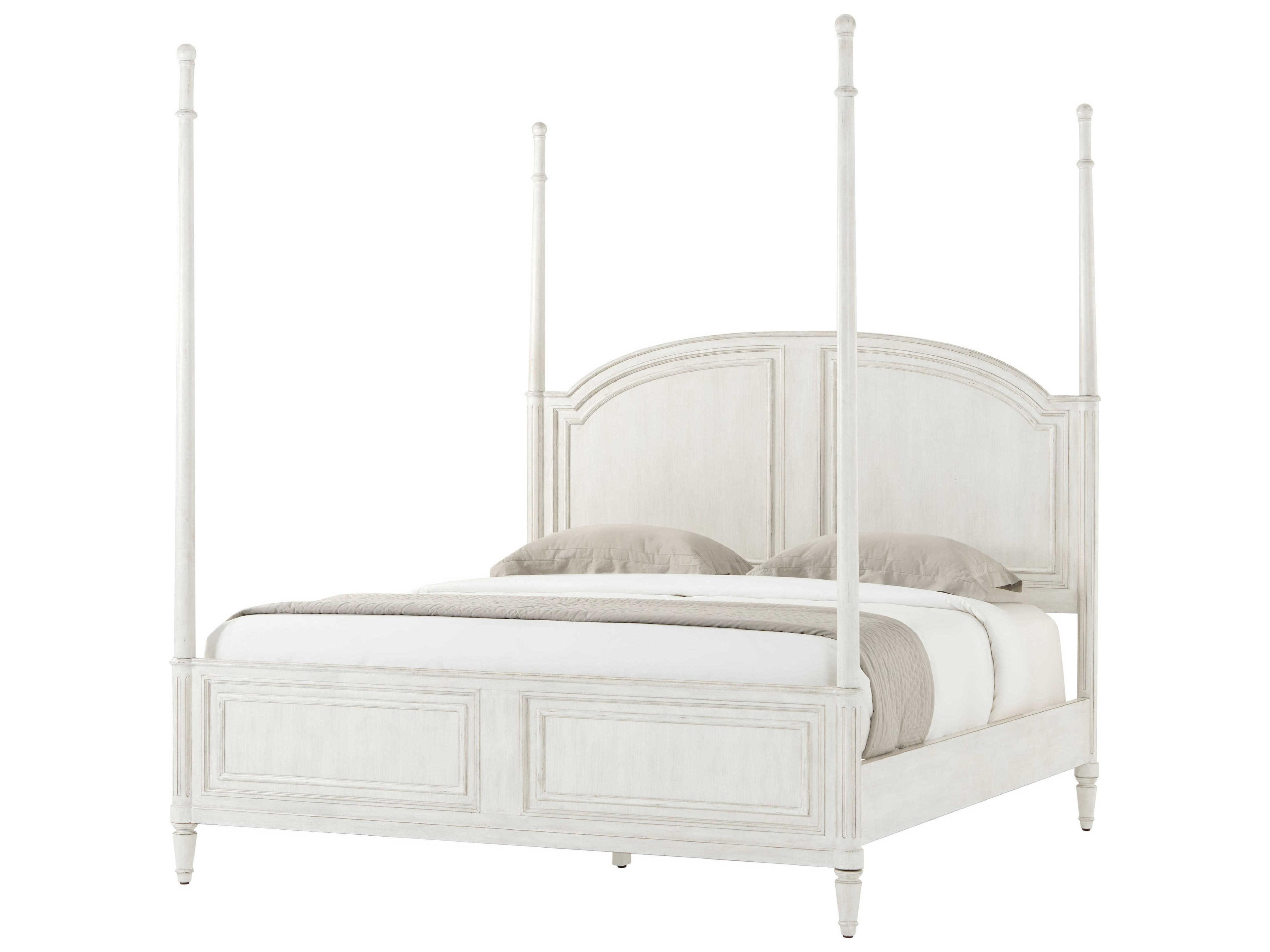 Theodore Alexander Tavel The Vale Nora White Beech Wood California King Four Poster Bed