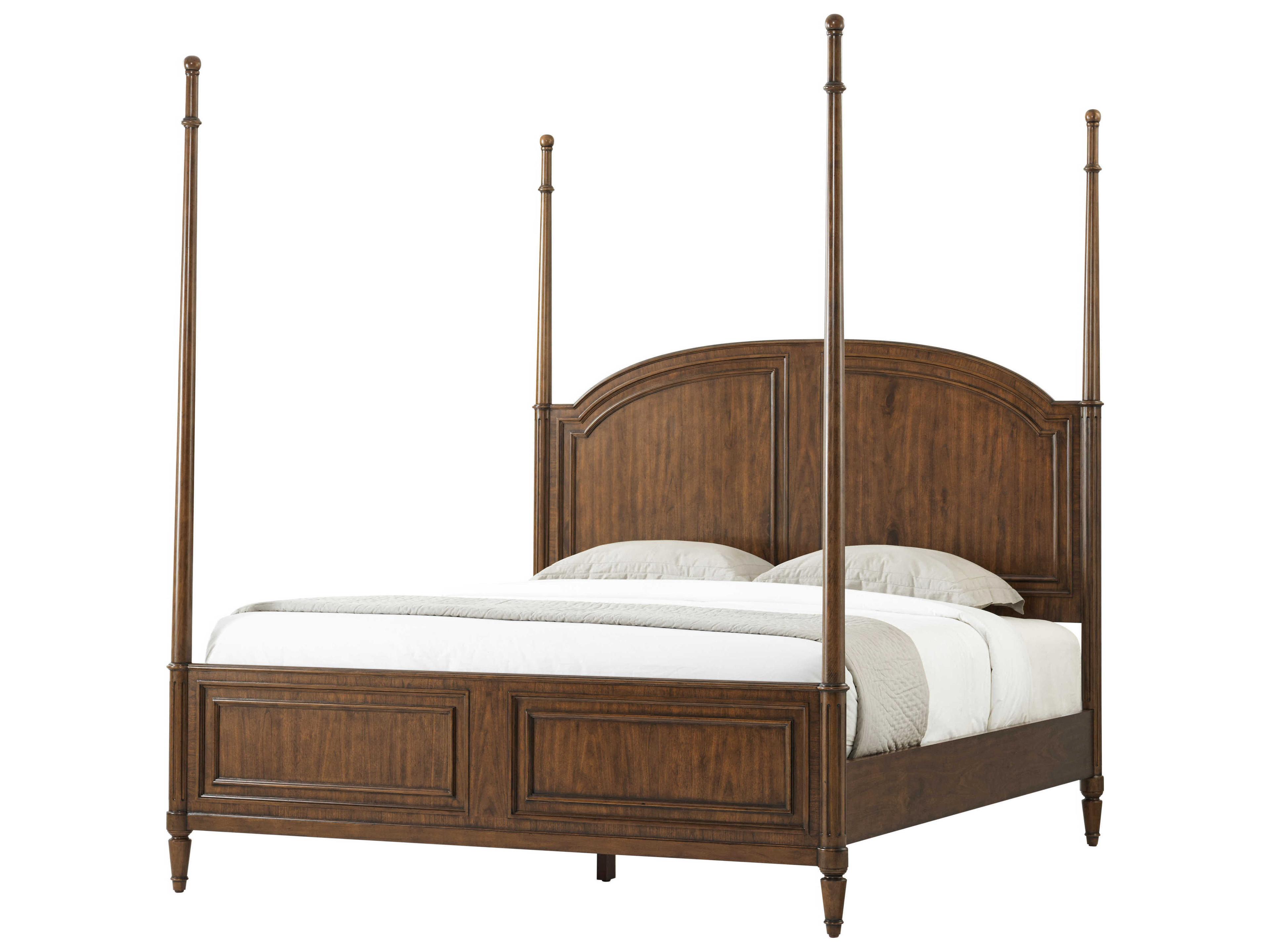 Theodore Alexander Tavel The Vale Avesta Brown Beech Wood California King Four Poster Bed