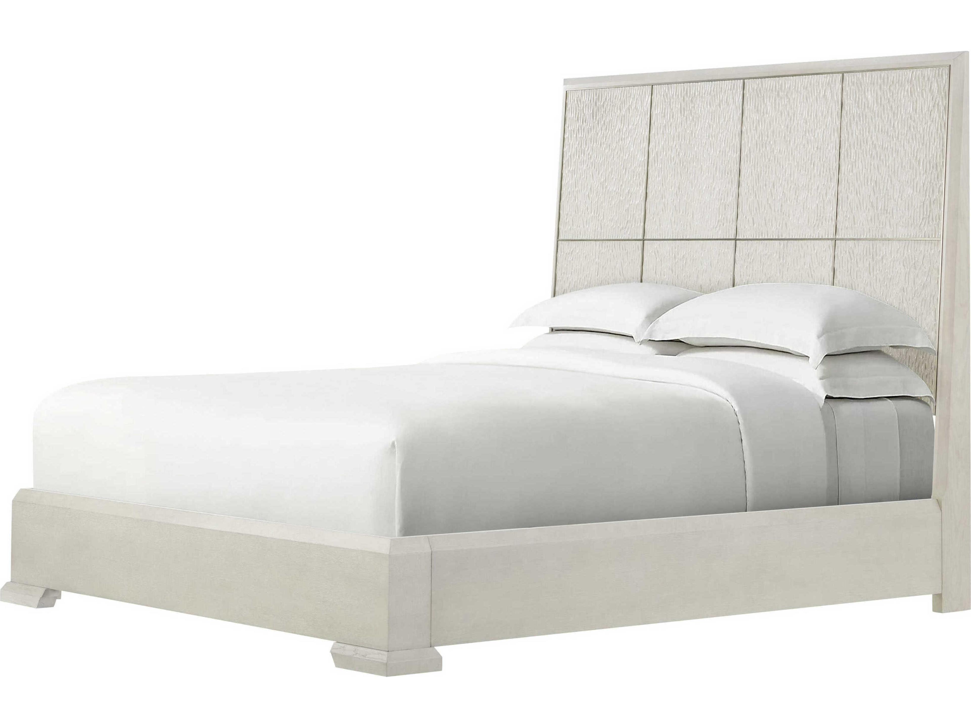 Theodore Alexander Essence Opal White Solid Wood California King Platform Bed