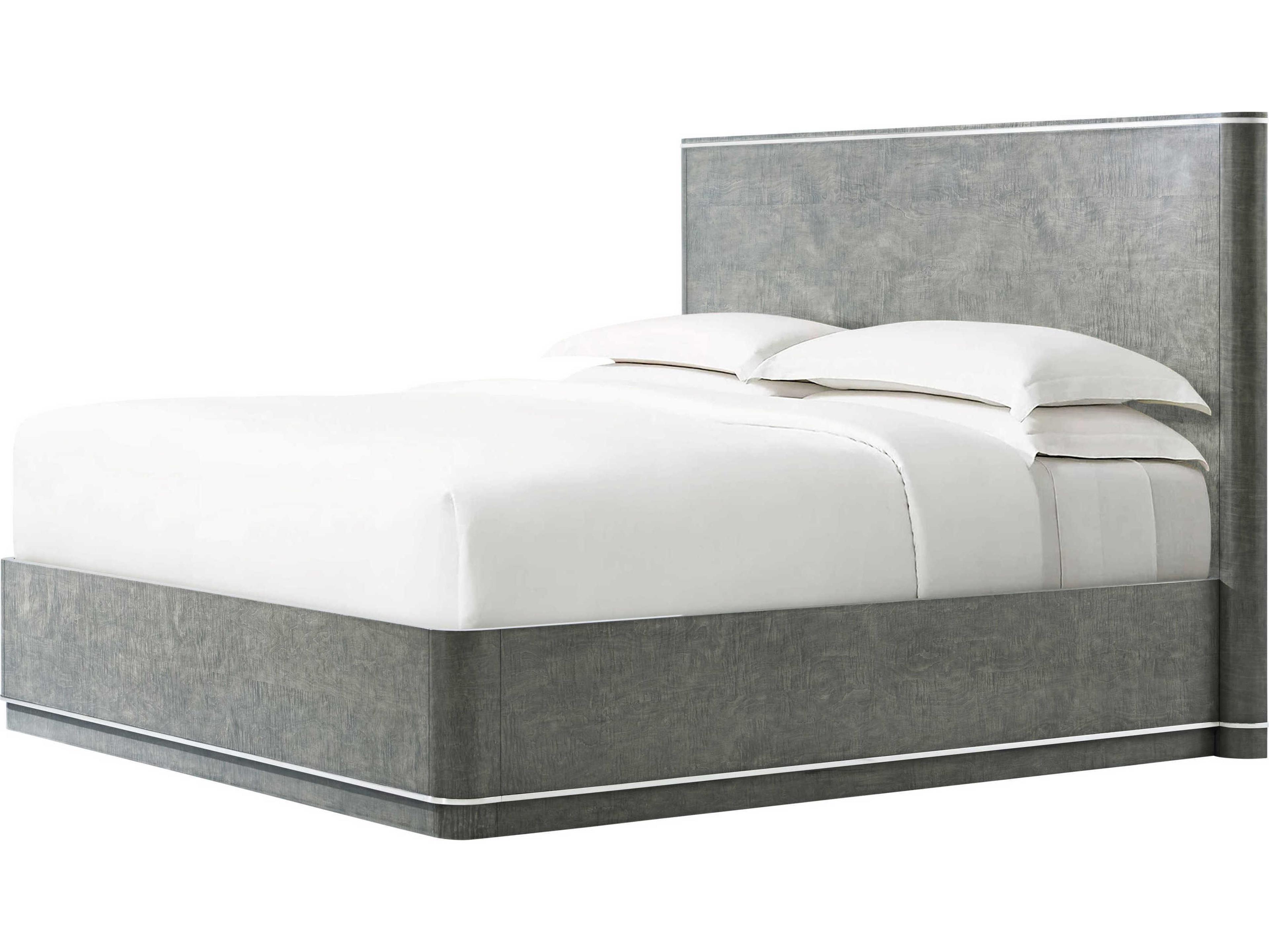 Theodore Alexander Hudson Pebble Grey Maple Wood California King Platform Bed