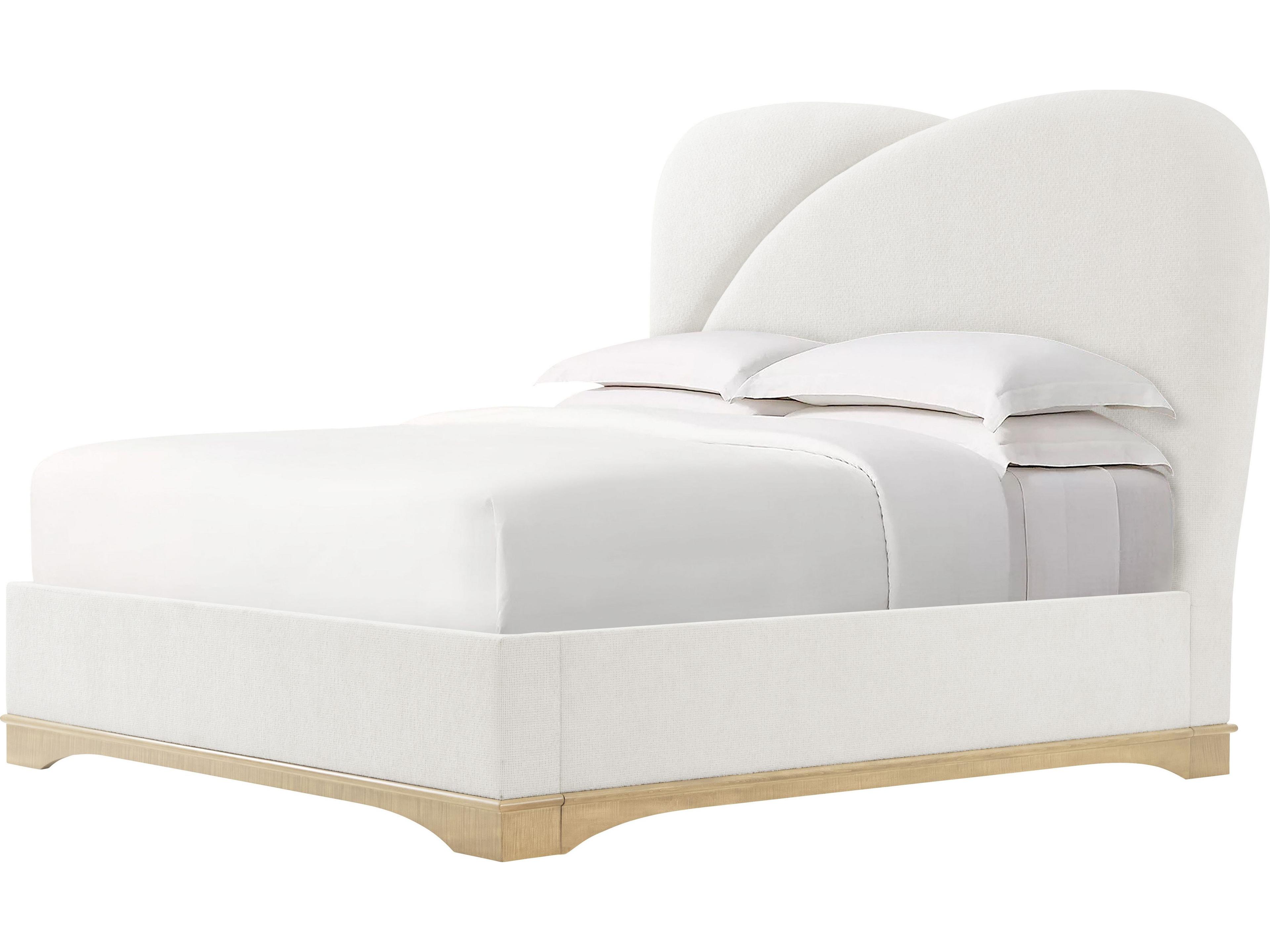 Theodore Alexander Origins White Upholstered King Platform Bed