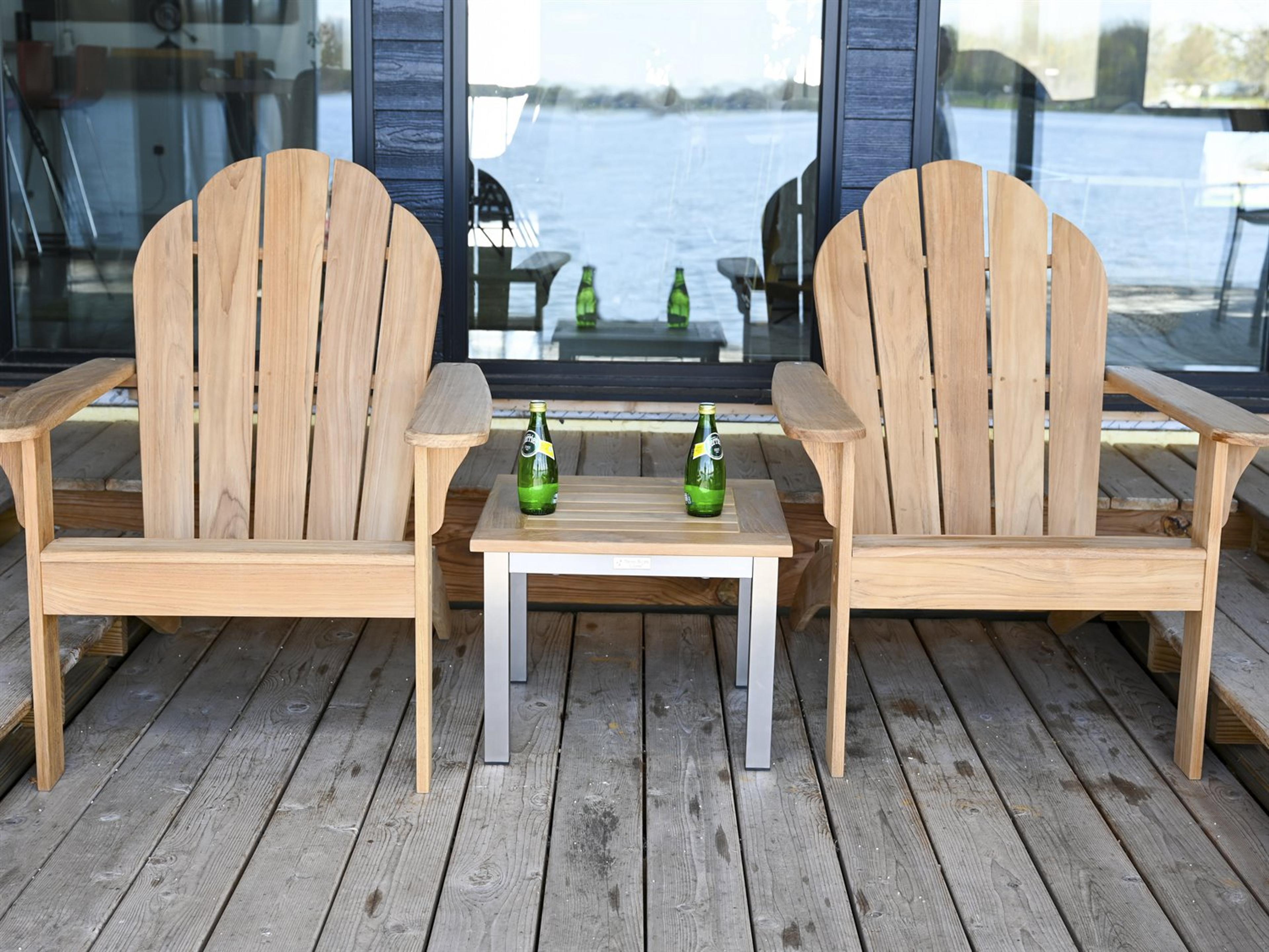 Three Birds Casual Adirondack Natural Teak Wood Lounge set