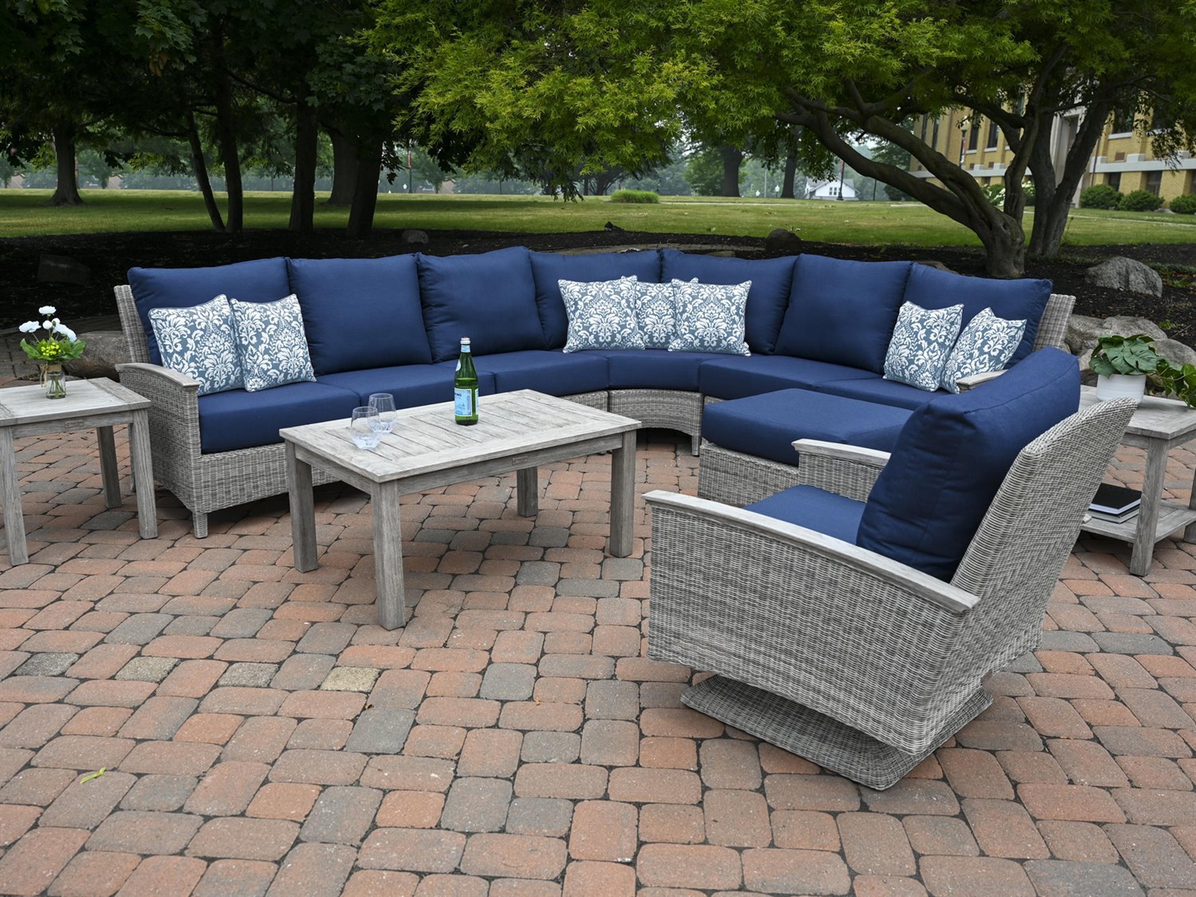Three Birds Casual Bella Deep Seating Wicker Sectional Outdoor Patio Lounge Set