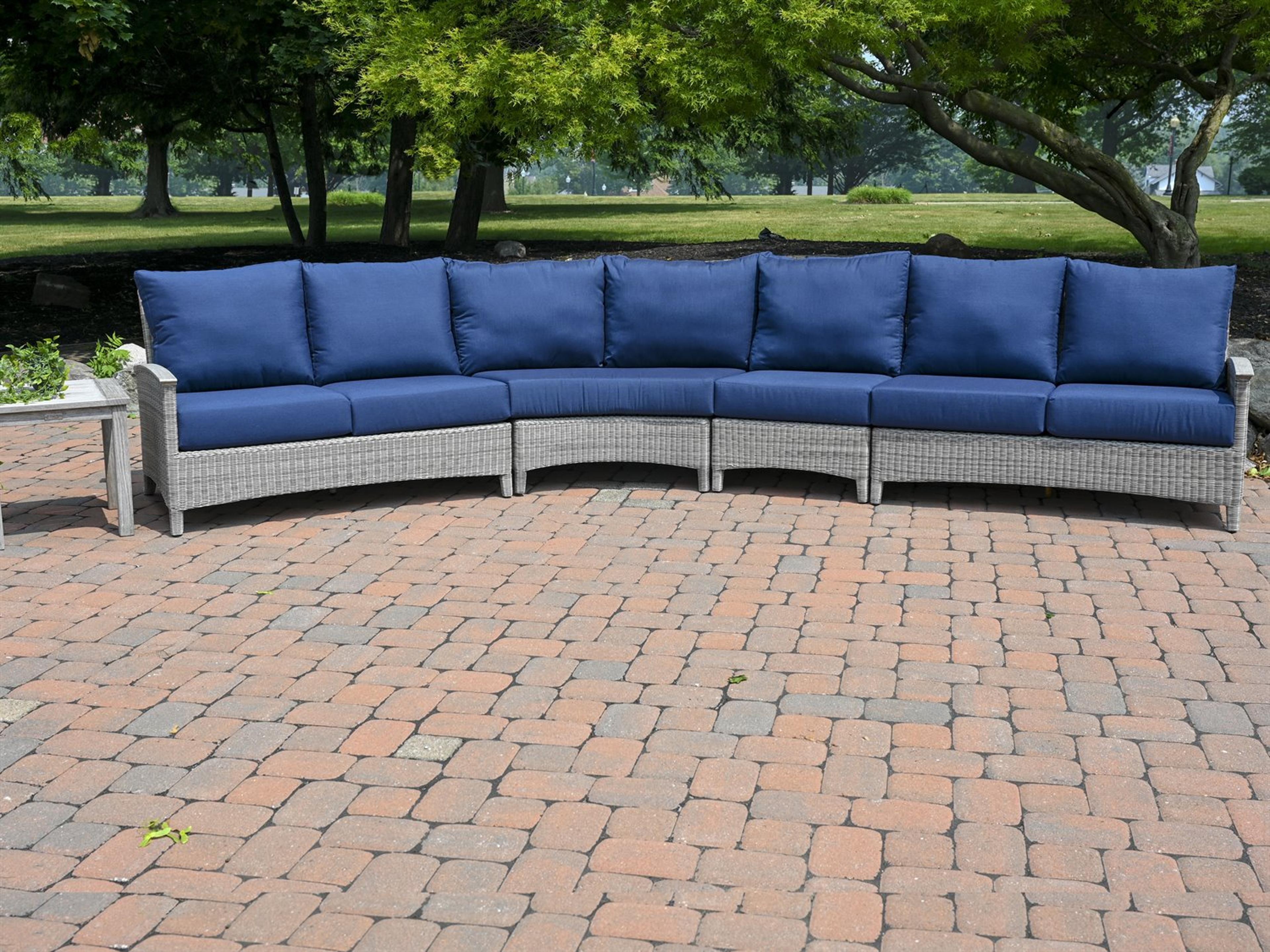 Three Birds Casual Bella Deep Seating Wicker Sectional Patio Lounge Set