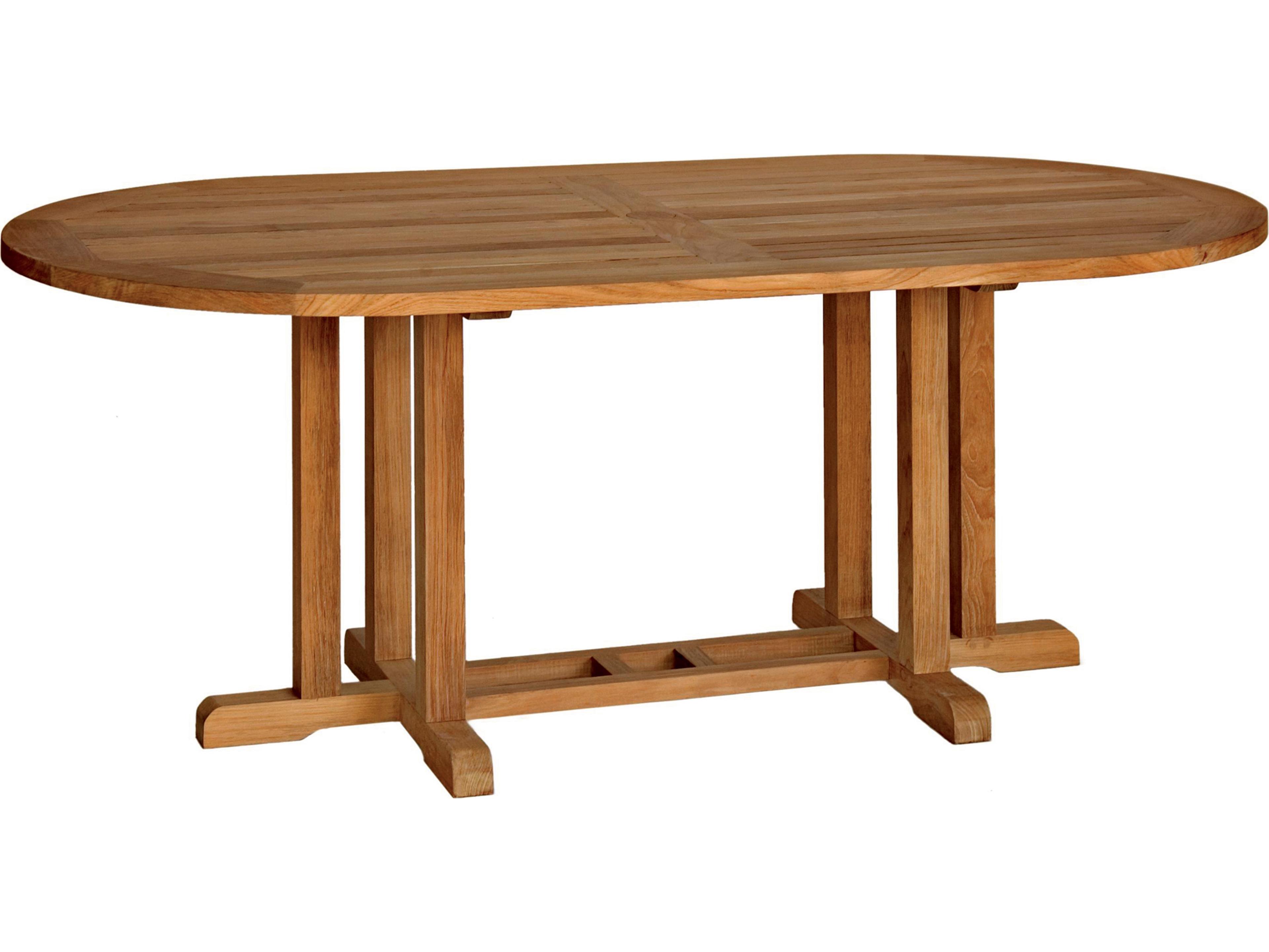 Three Birds Casual Camden Teak Oval Outdoor Patio Dining Table