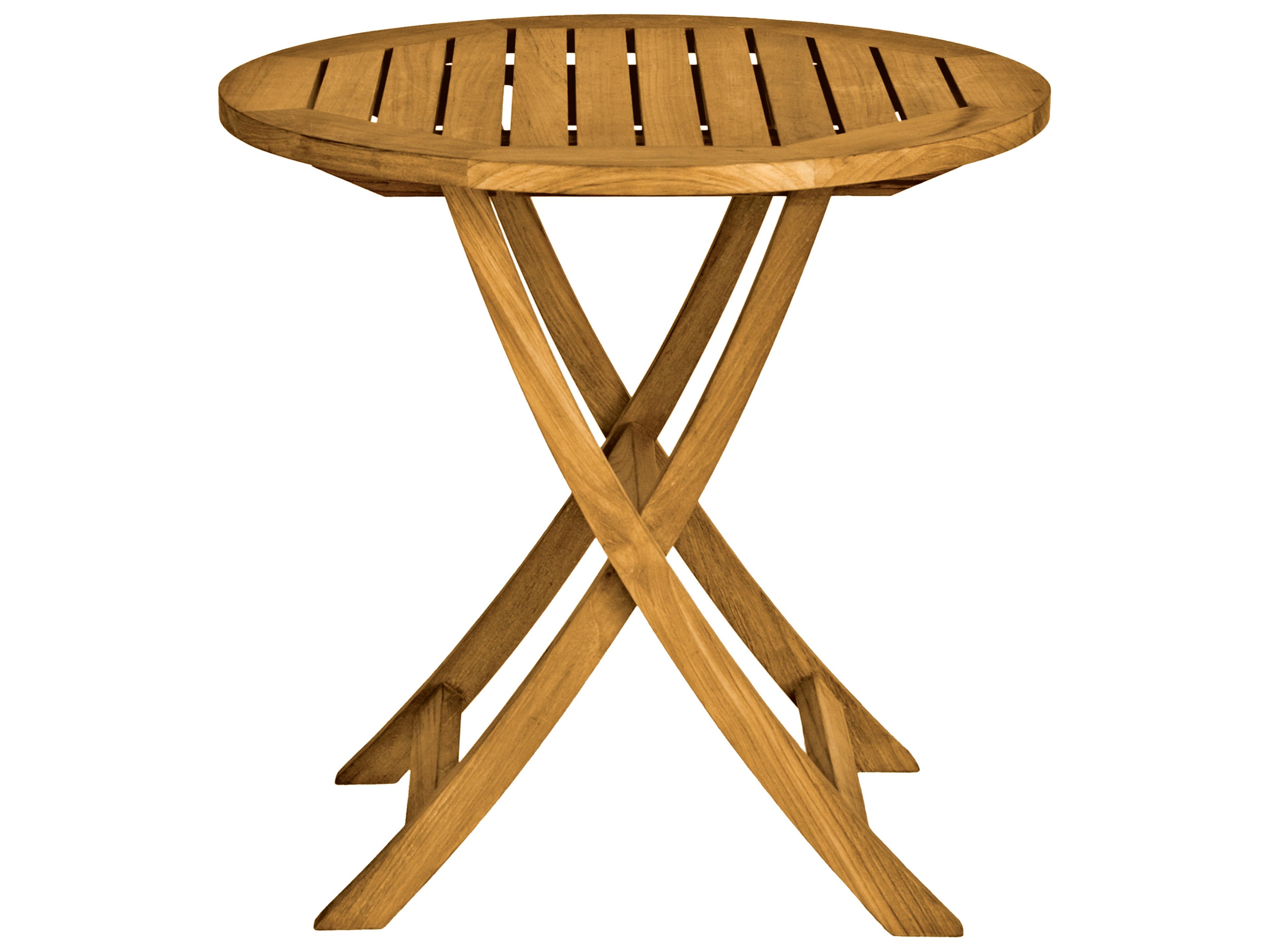 Three Birds Casual Cambridge Teak Round Folding Cafe Table