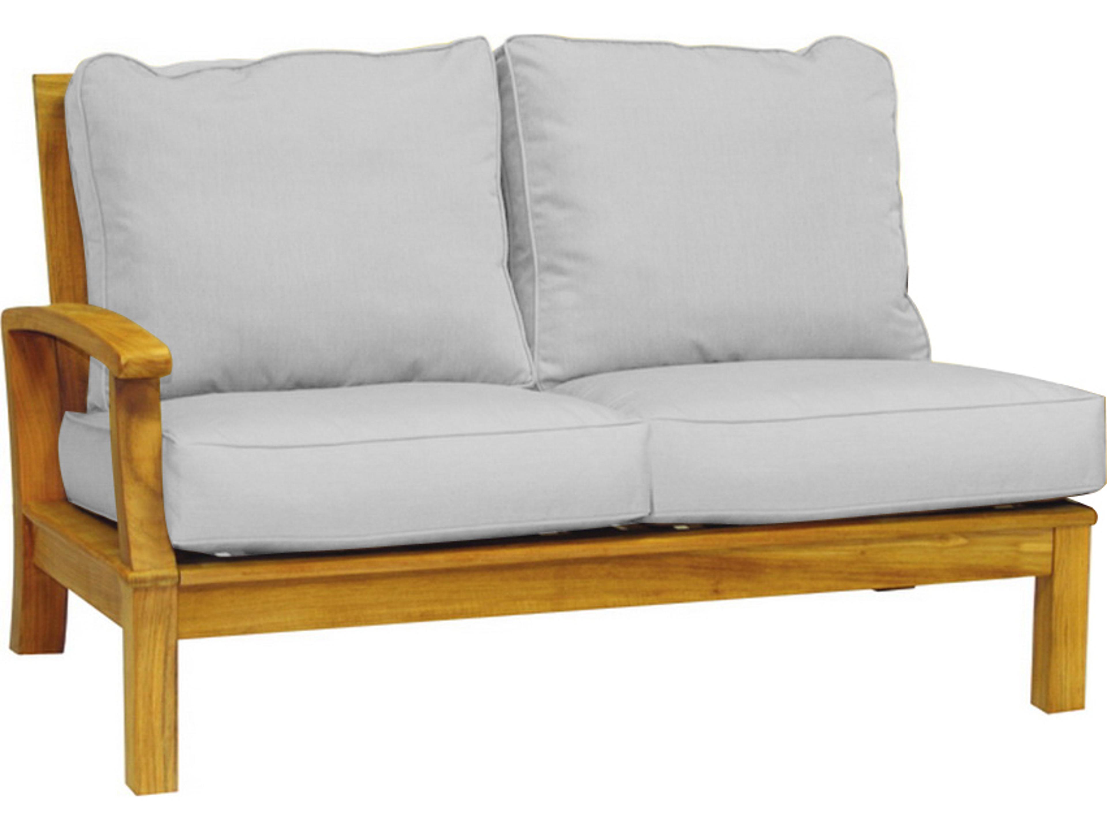 Three Birds Casual Monterey Teak Deep Seating Sectional Left Side Facing Settee