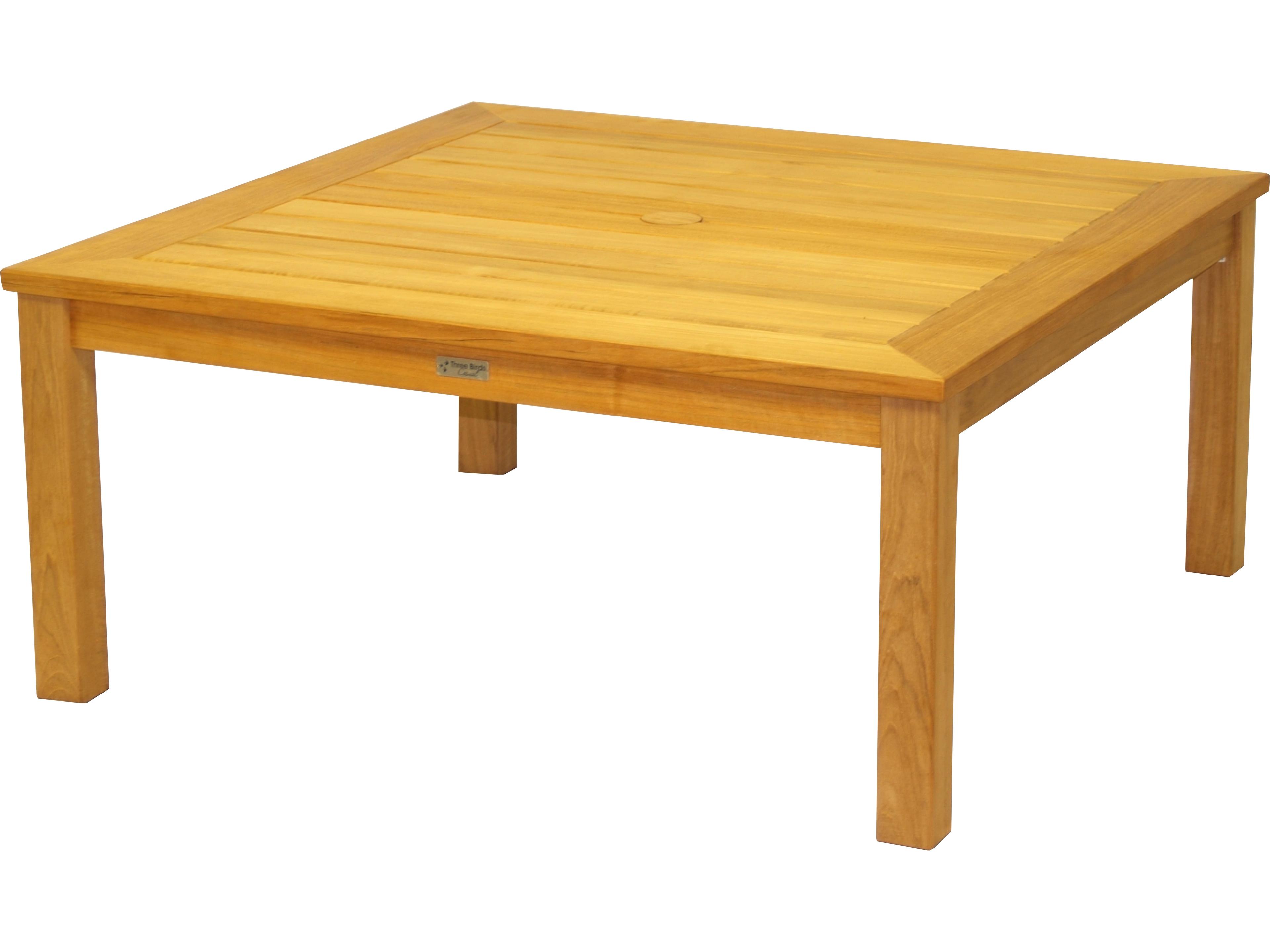 Three Birds Casual Newport Teak Square Outdoor Coffee Table
