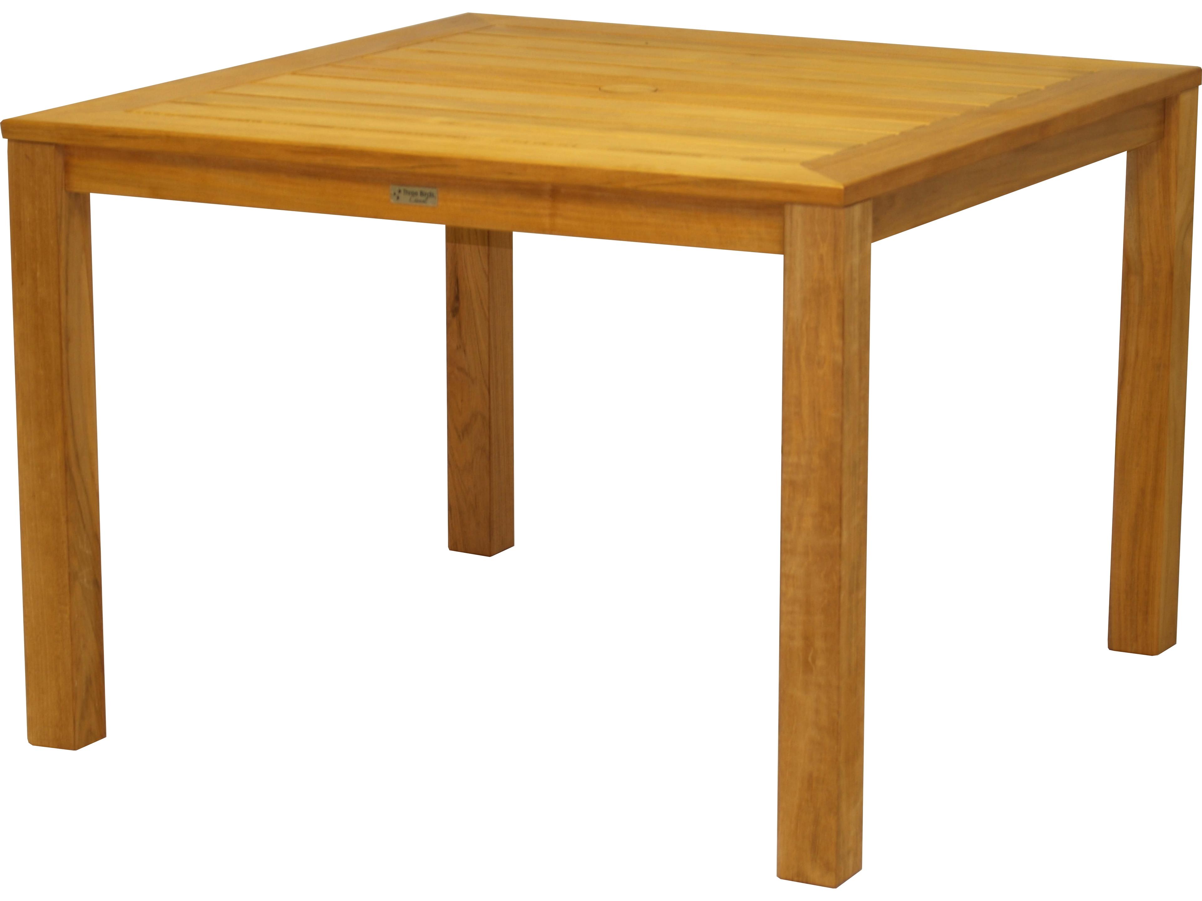 Three Birds Casual Newport Teak Square Outdoor Patio Dining Table