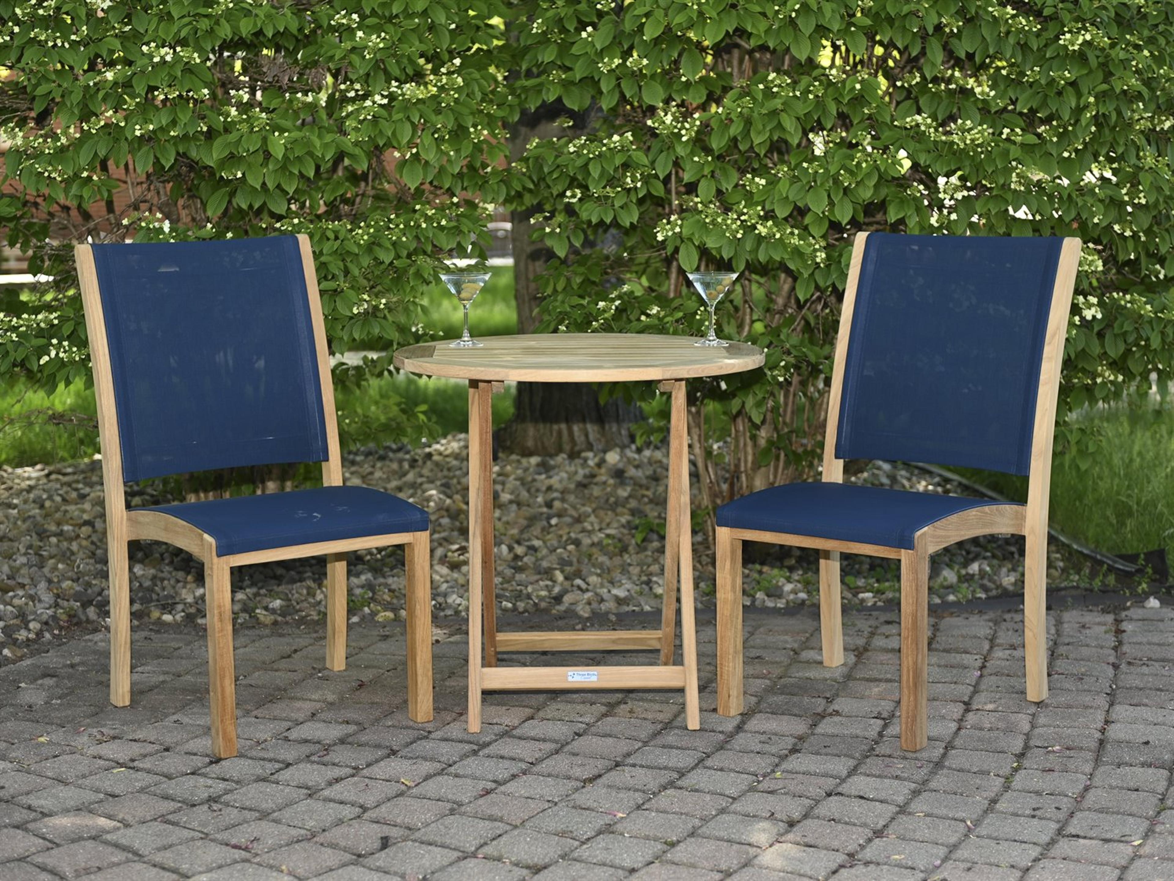 Three Birds Casual Riviera Sling Natural Teak Bistro Set