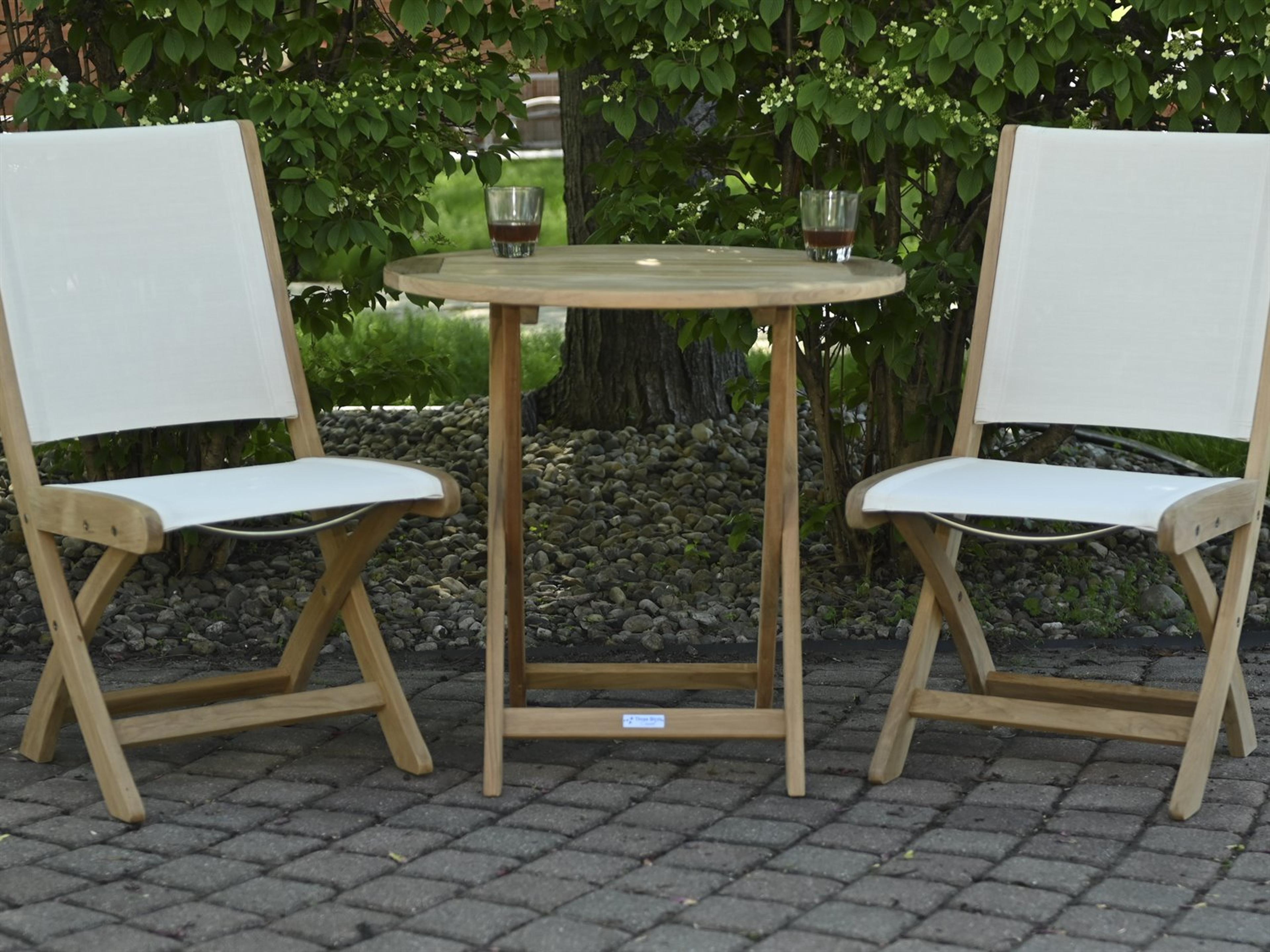 Three Birds Casual Riviera Sling Natural Teak Bistro Set