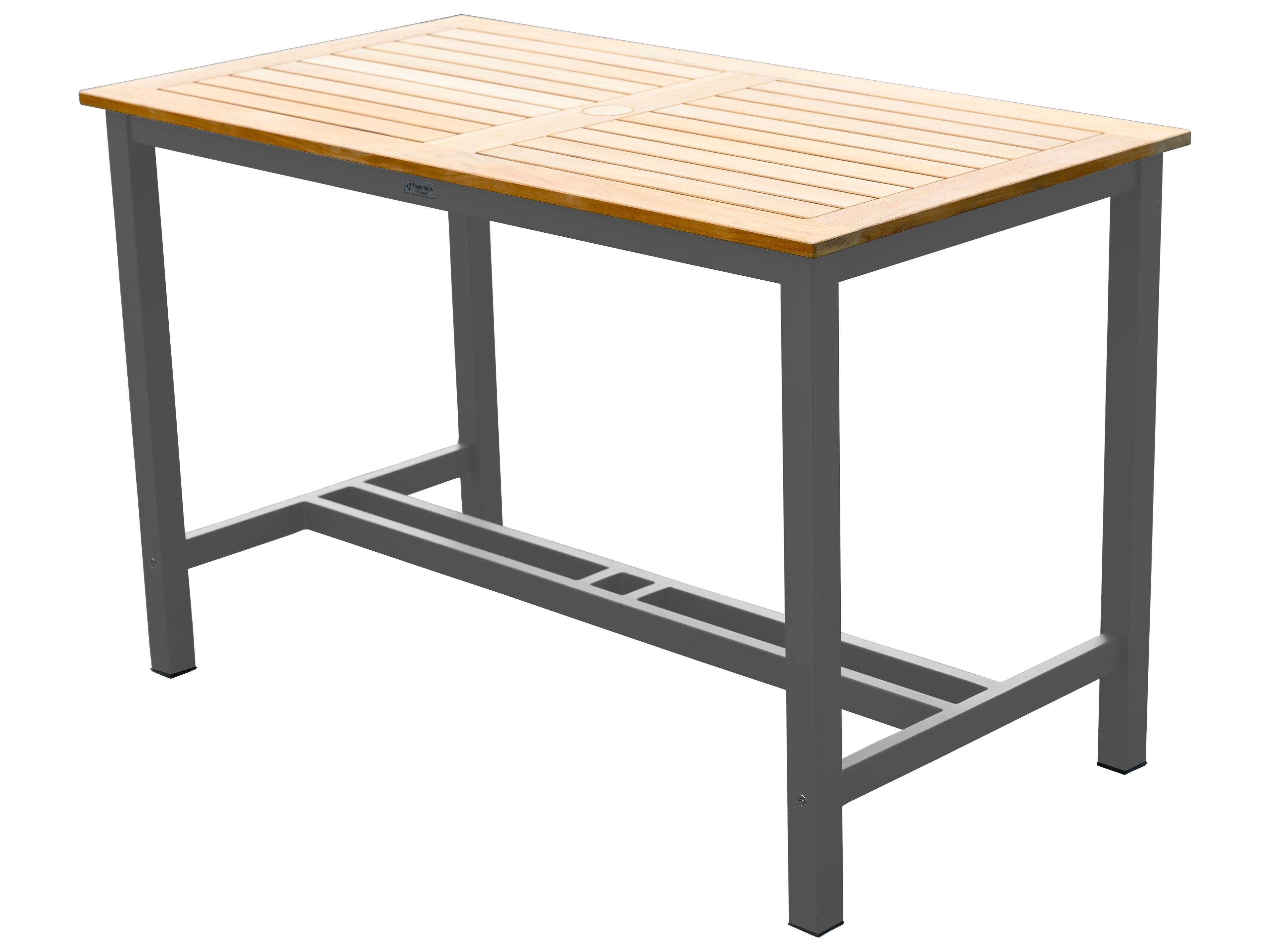 Three Birds Casual Soho Aluminum Rectangular Counter Table