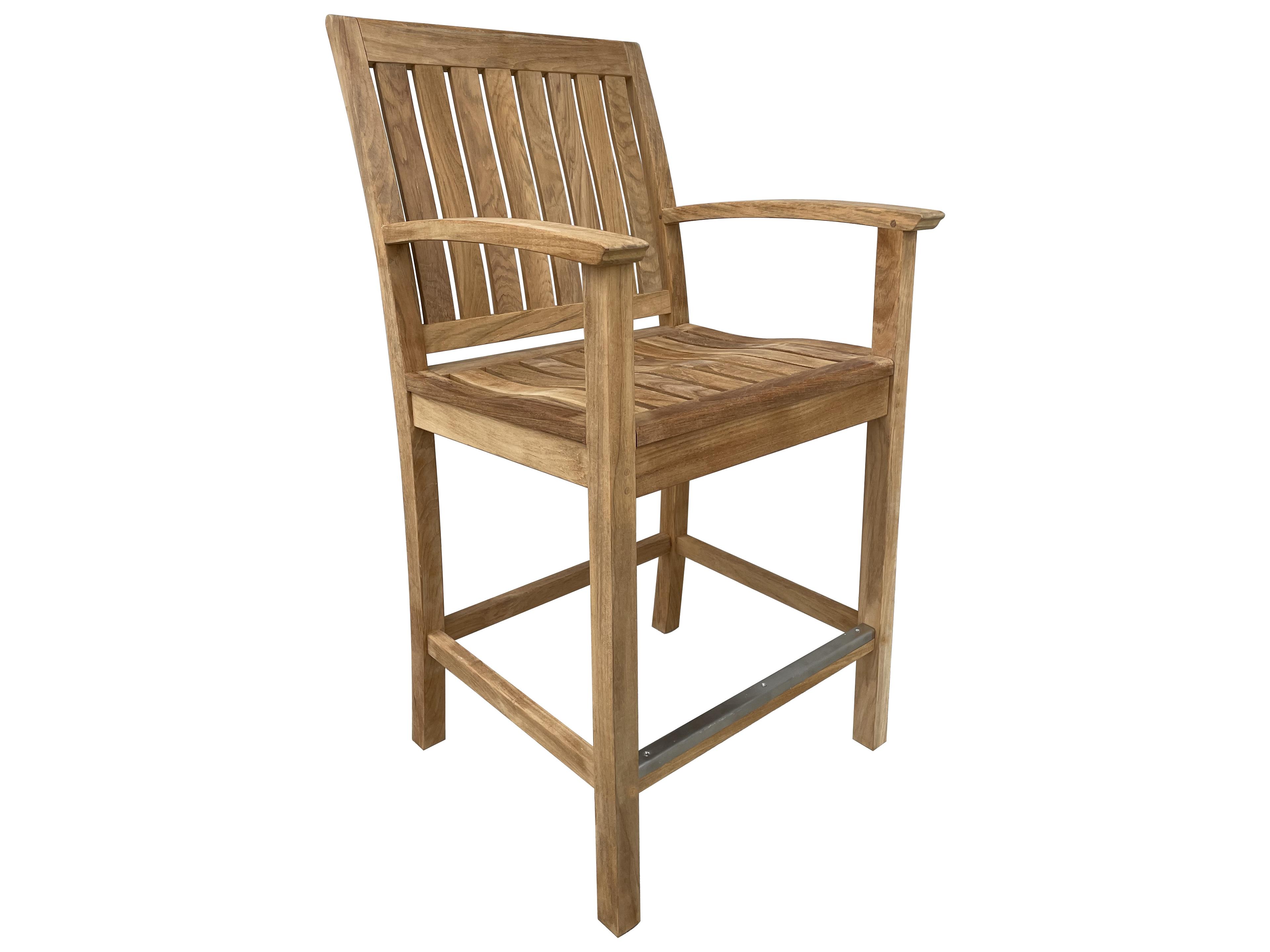 Three Birds Casual St. Lucia Teak Counter Height With Arms