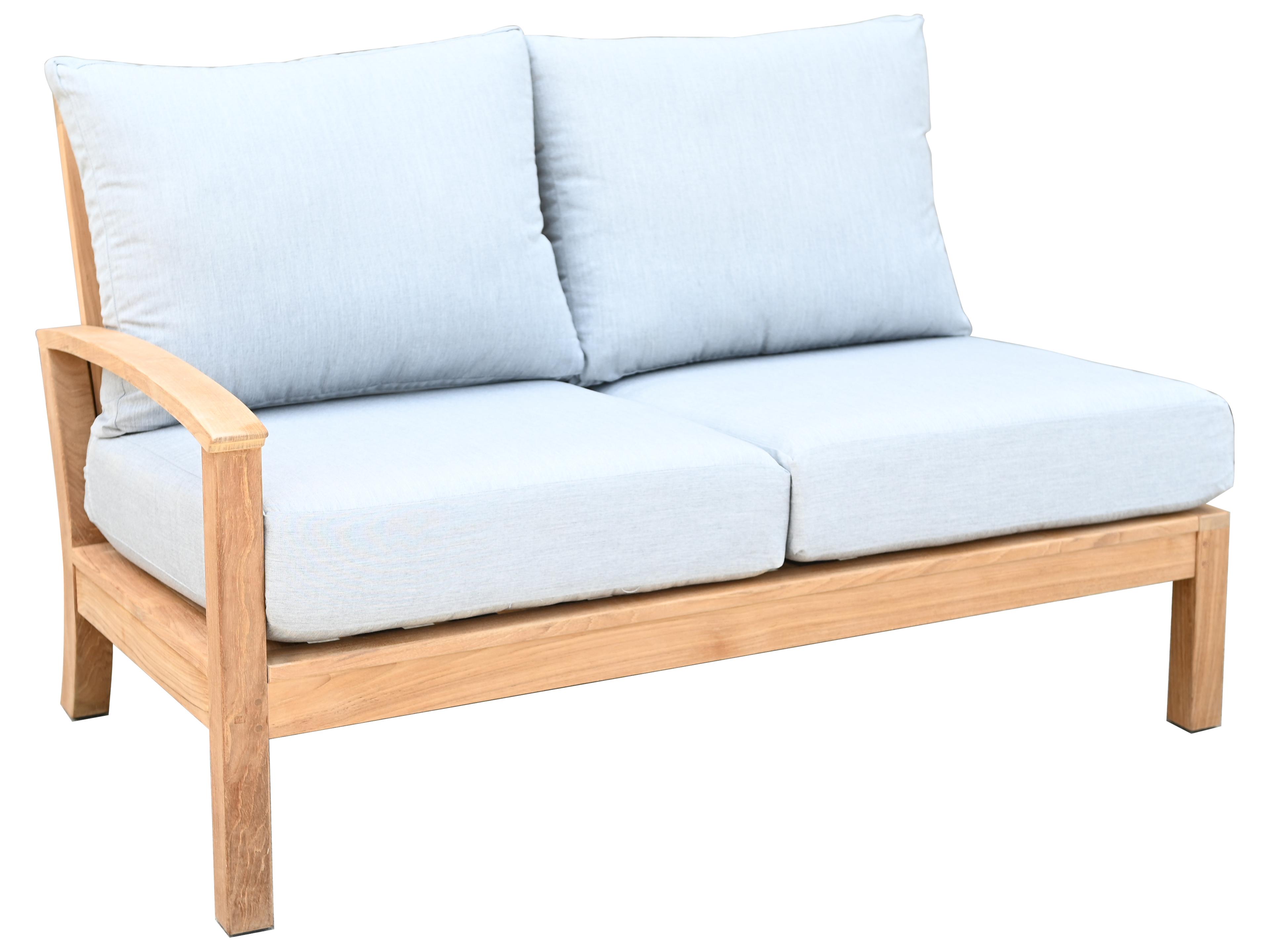 Three Birds Casual St. Lucia Teak Deep Seating Left Facing Settee