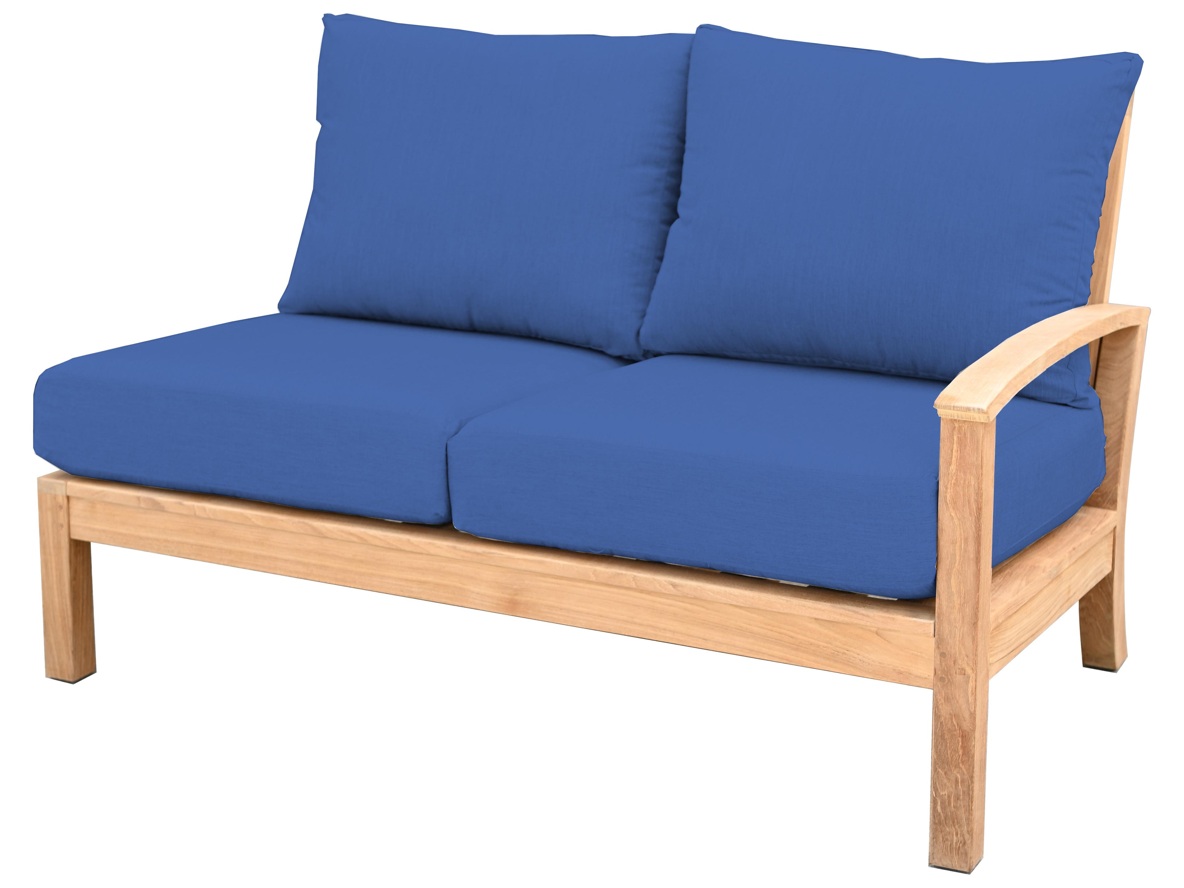 Three Birds Casual St. Lucia Teak Deep Seating Right Facing Settee