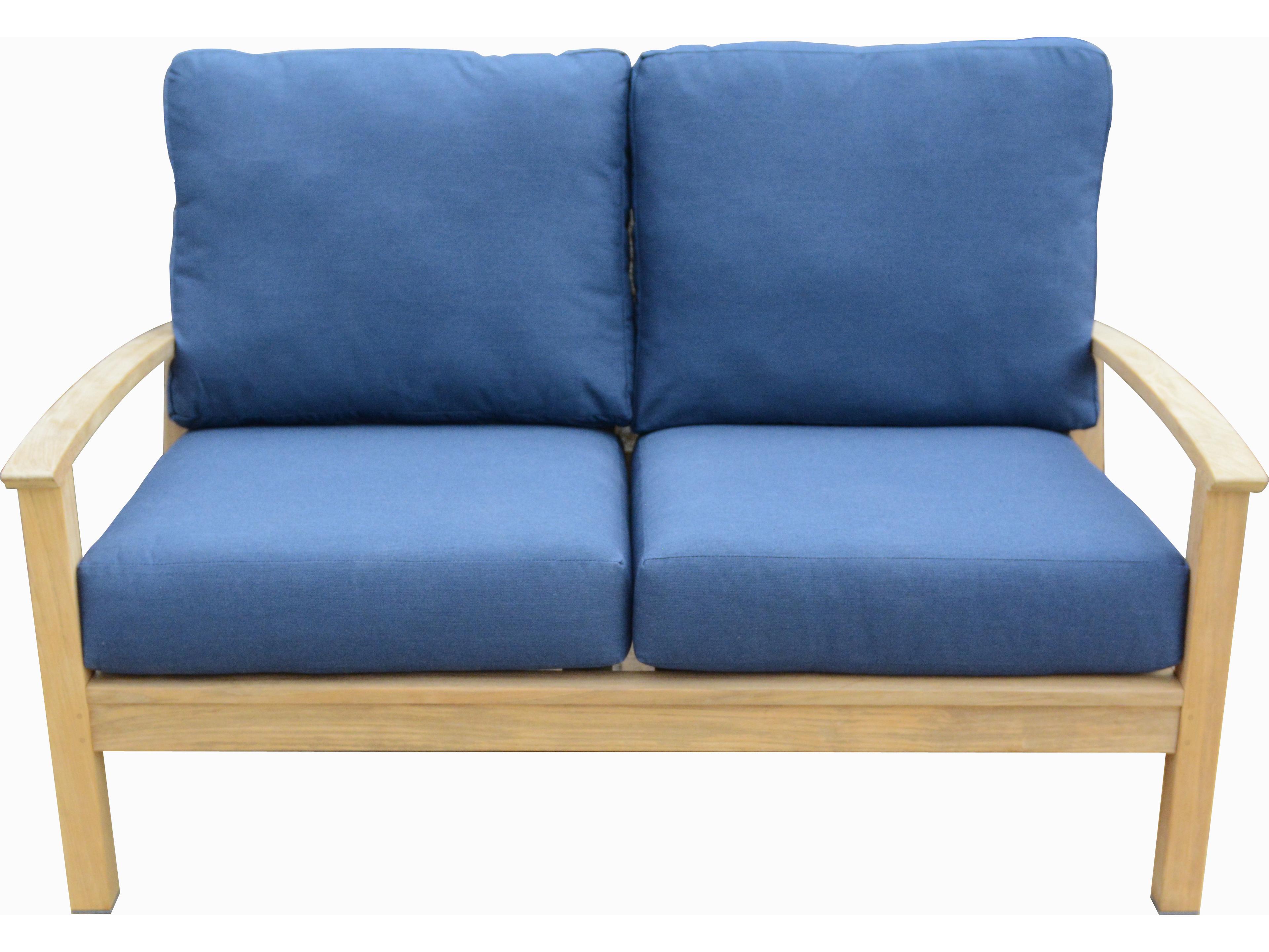 Three Birds Casual St. Lucia Teak Deep Seating 2-Seater Sofa