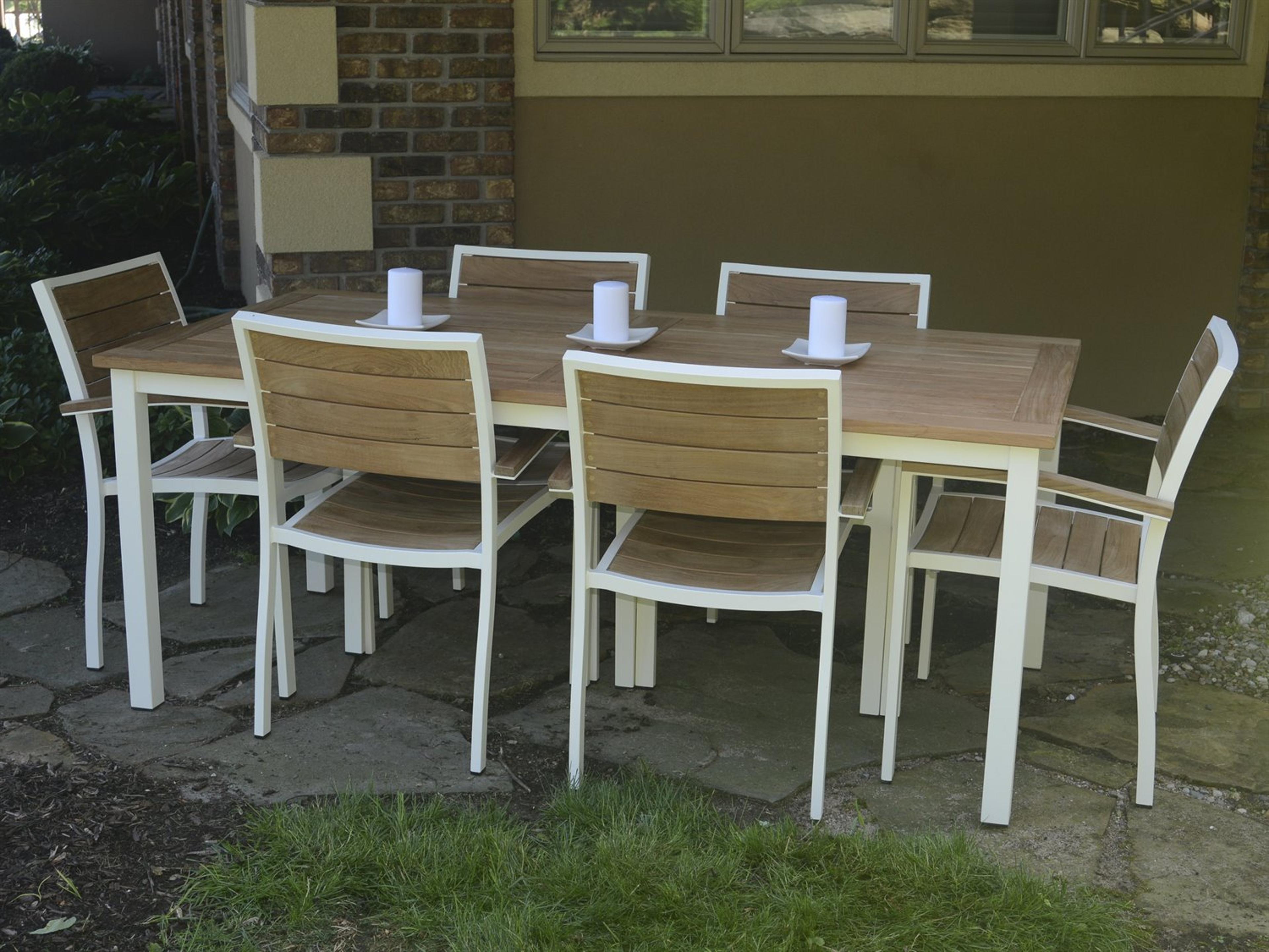Three Birds Casual SoHo Aluminum Teak Outdoor Dining Set