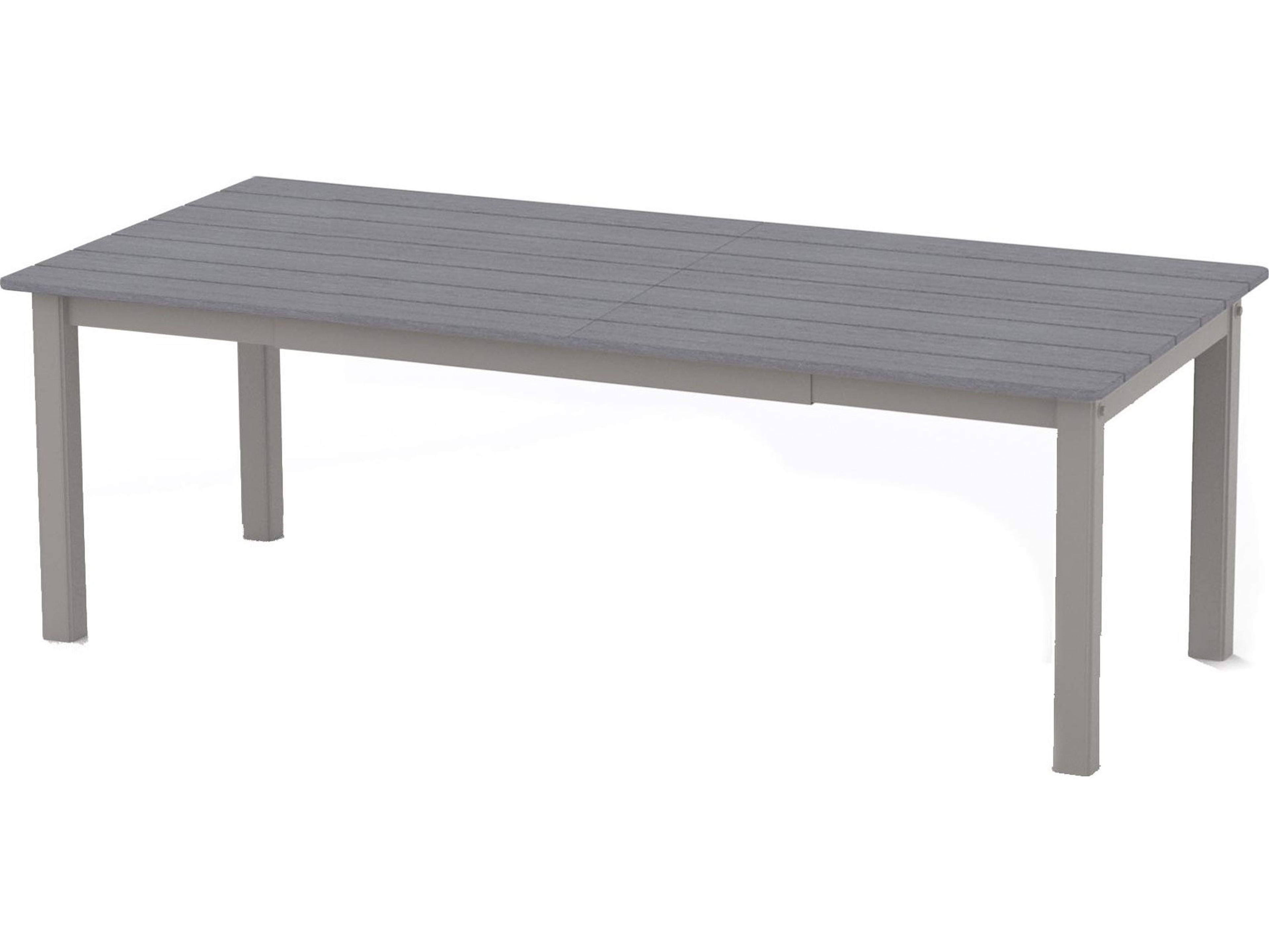 Telescope Casual Marine Grade Polymer Rectangular Extendable Outdoor Dining Table with Umbrella Hole