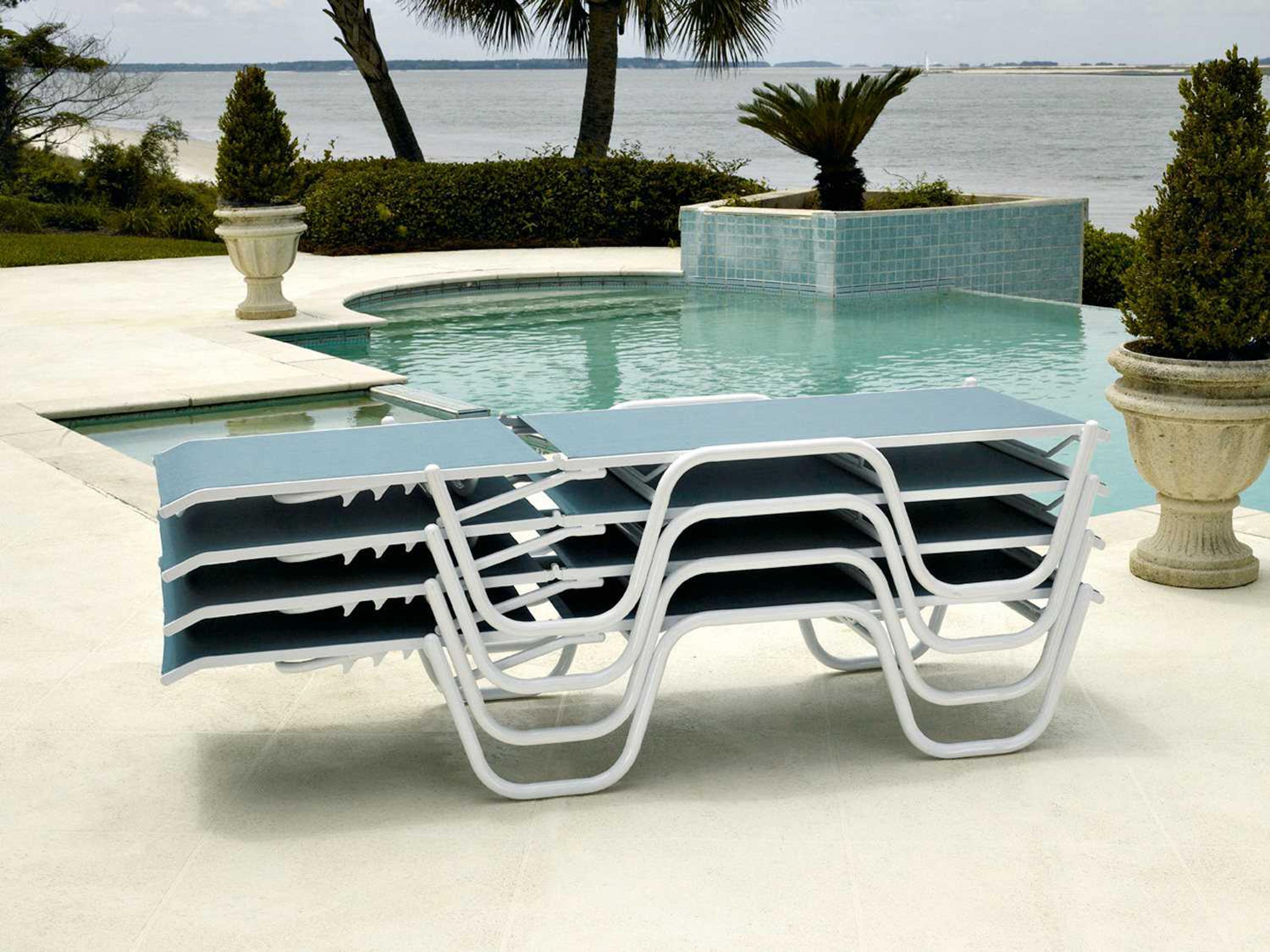 Telescope Casual Reliance Sling Aluminum Outdoor Patio Lounge Set