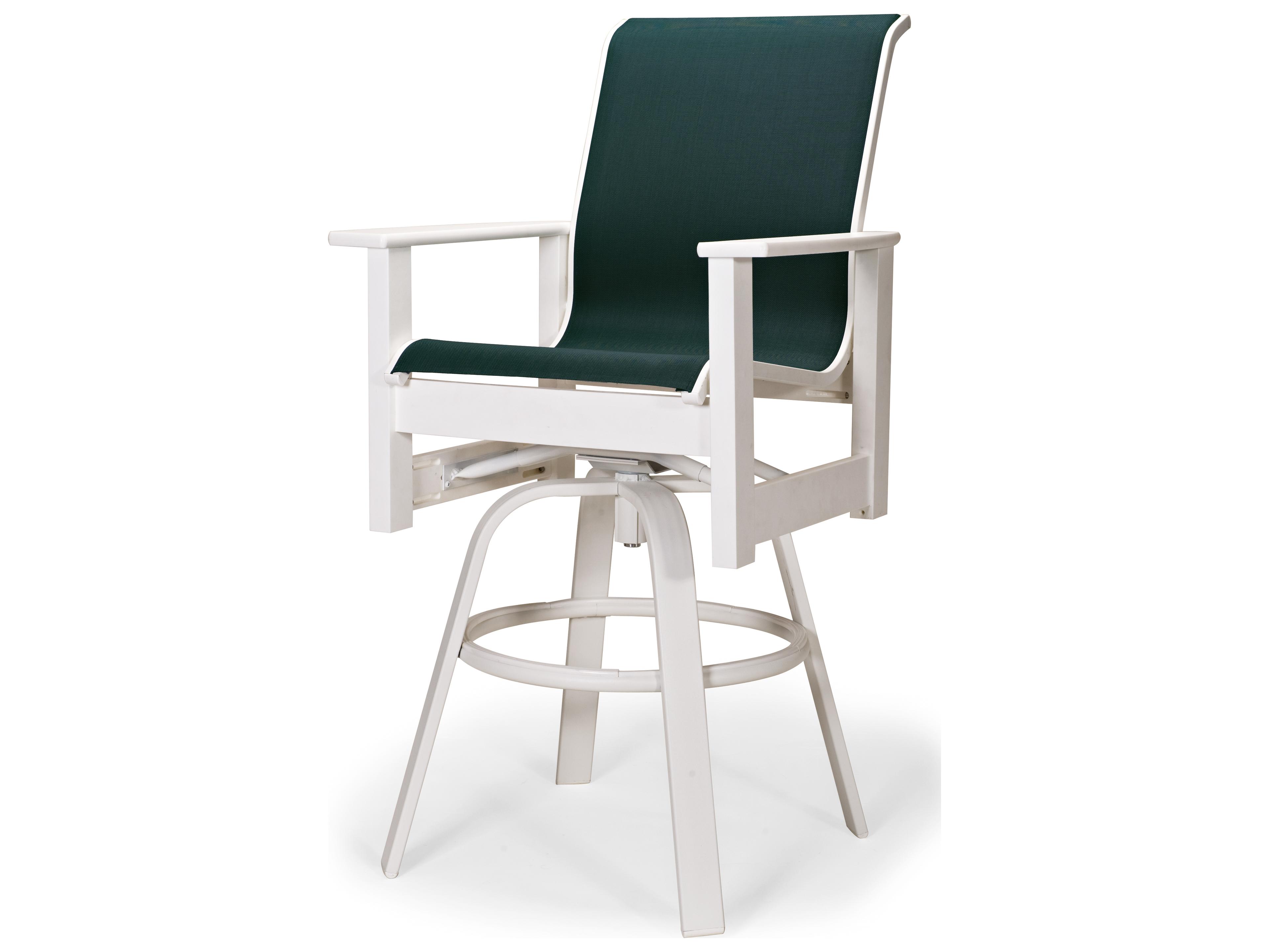 Telescope Casual Leeward Marine Grade Polymer Sling Swivel Bar Height Outdoor Patio Chair