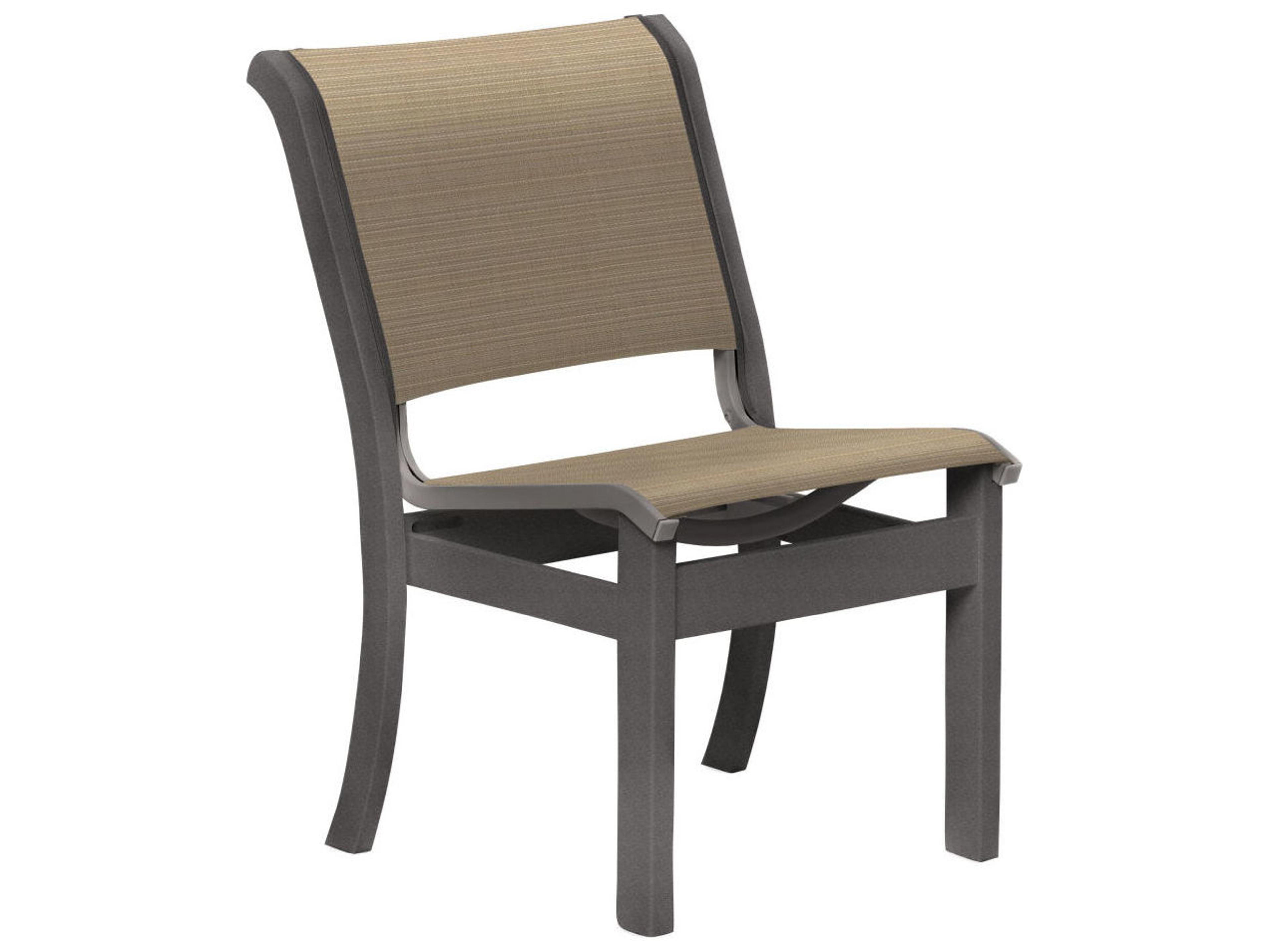 Telescope Casual Leeward Marine Grade Polymer Sling Stackable Outdoor Patio Dining Side Chair