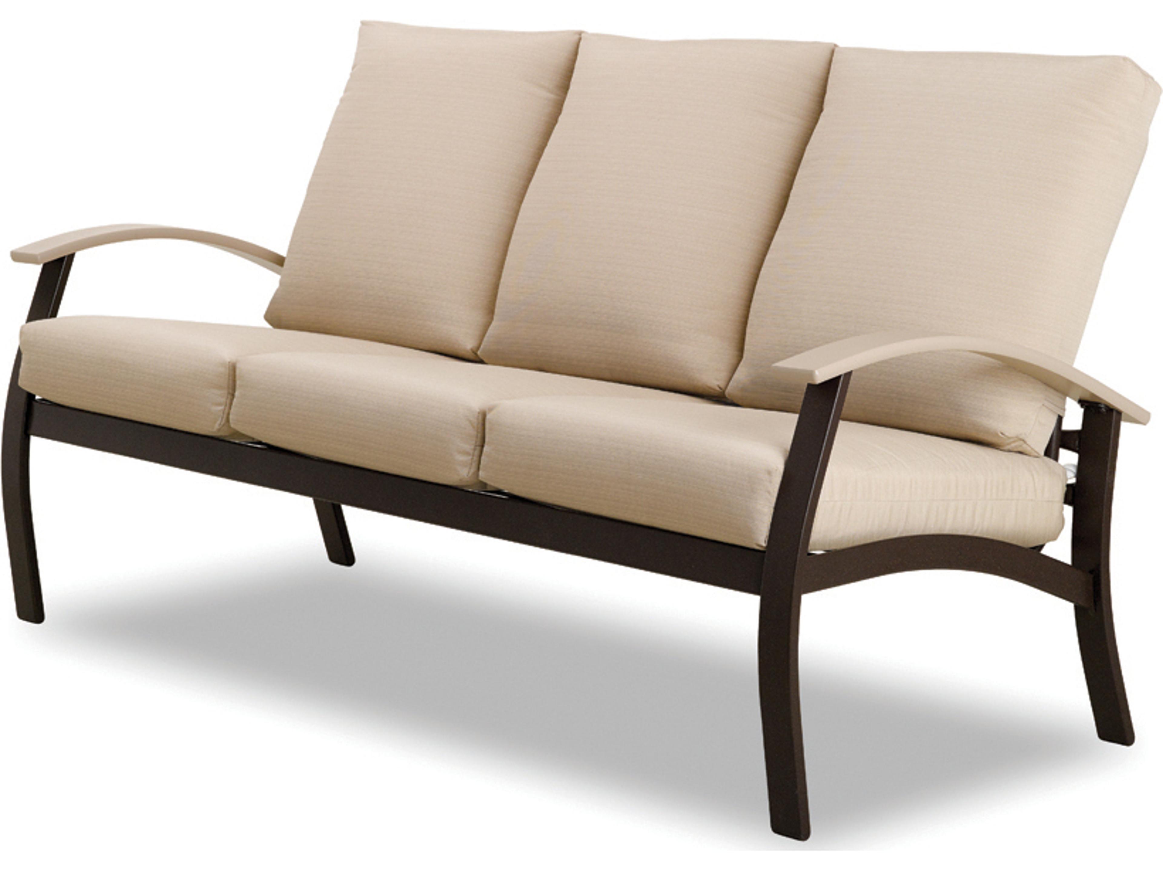 Telescope Casual Belle Isle Cushion Aluminum Outdoor Sofa With MGP Arms