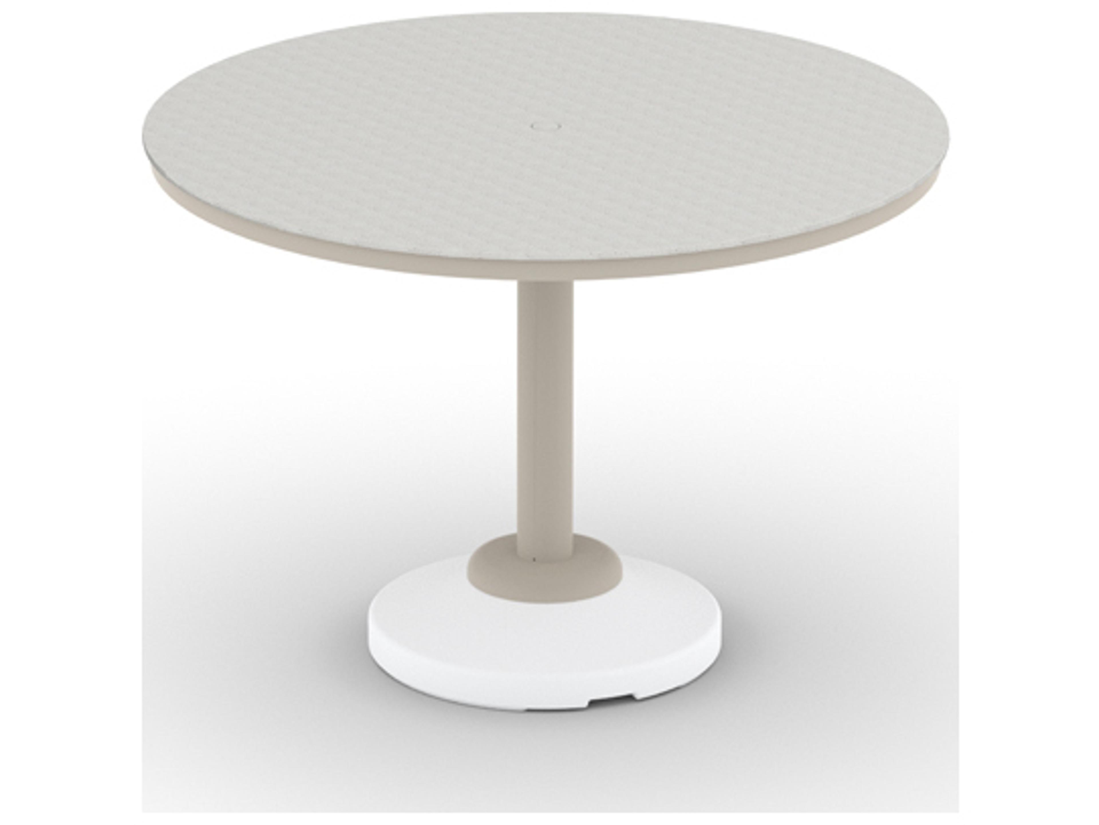 Telescope Casual Origins Marine Grade Polymer Aluminum Round Patio Counter Height Table with Umbrella Hole