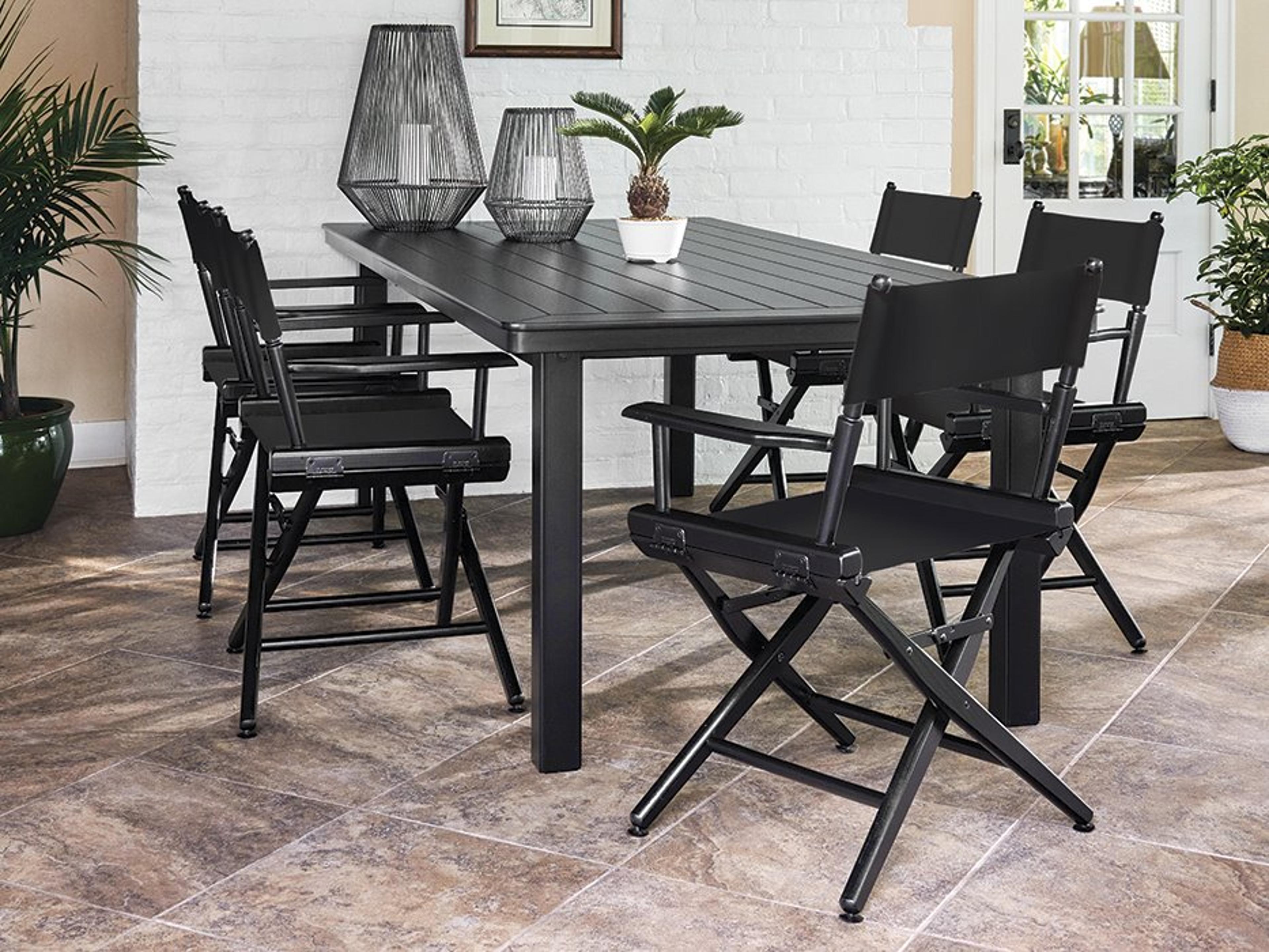 Telescope Casual Director Chairs Wood Sling Dining Set