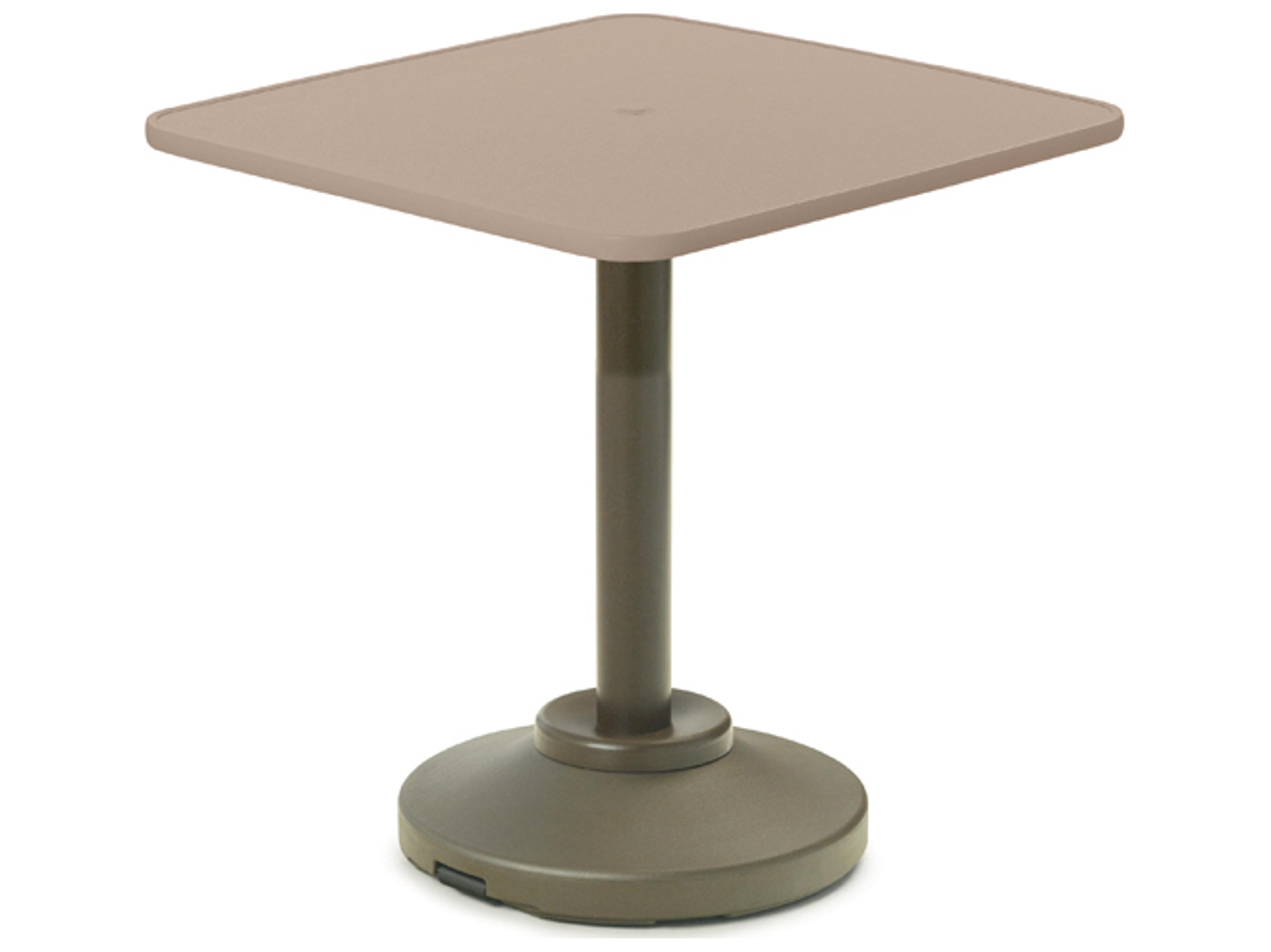 Telescope Casual Value Hammered MGP Square Outdoor Counter Table with Umbrella Hole