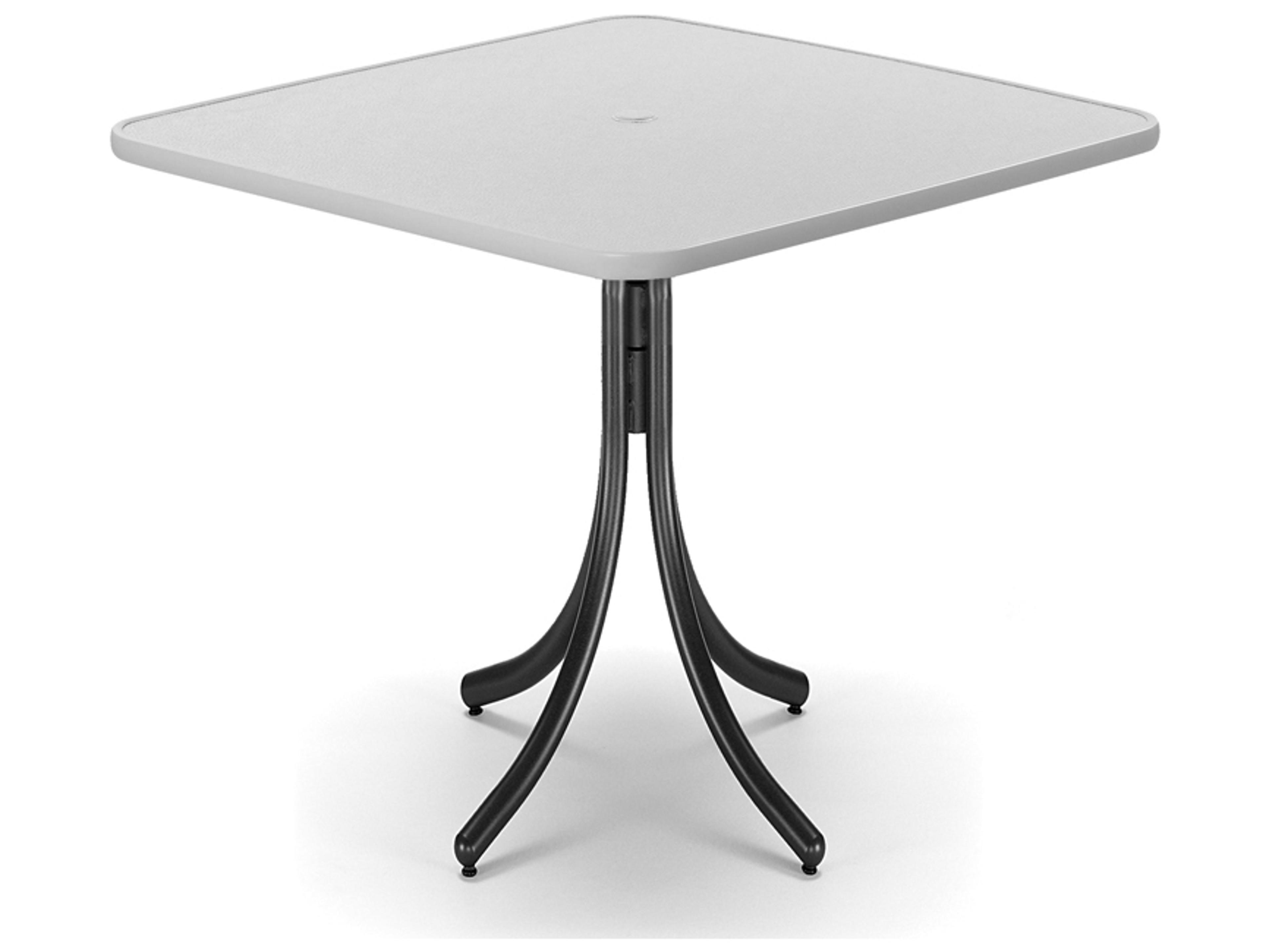 Telescope Casual Value Hammered MGP Square Outdoor Bar Table with Umbrella Hole