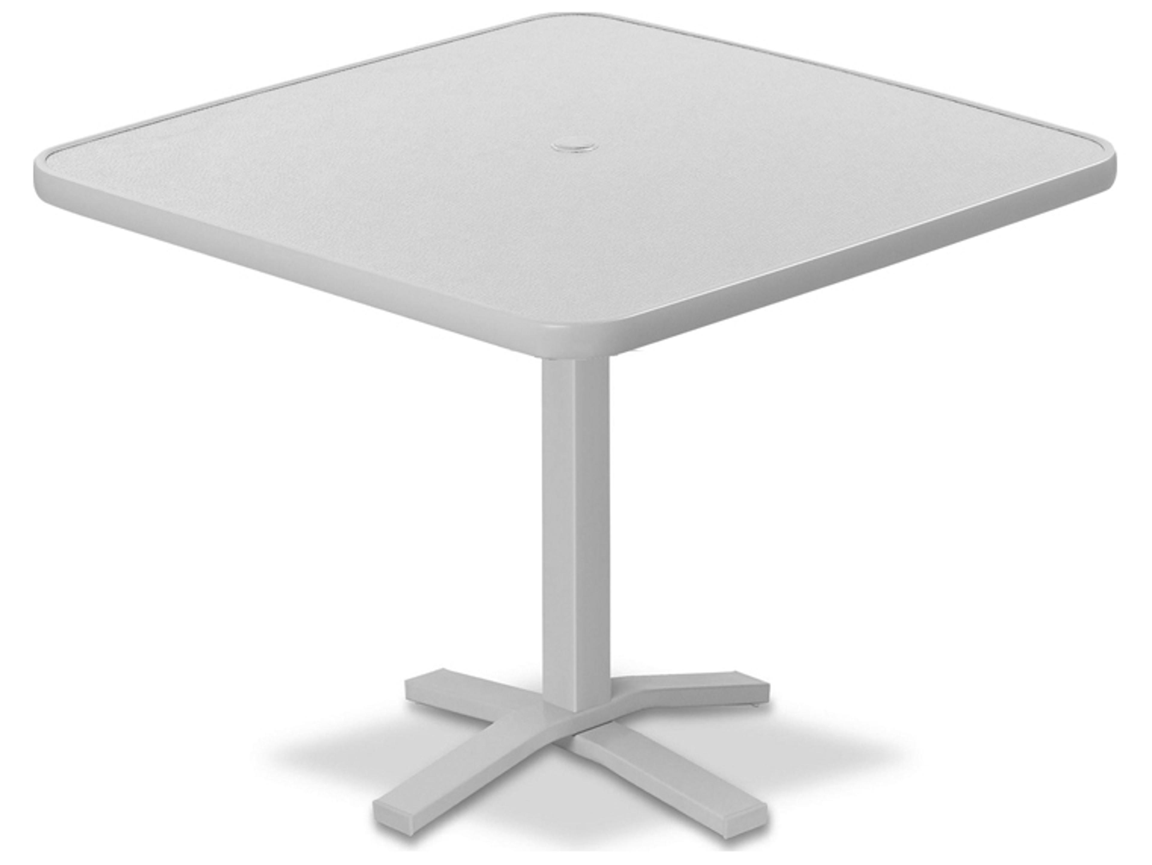 Telescope Casual Value Hammered MGP Square Outdoor Patio Bar Table with Umbrella Hole