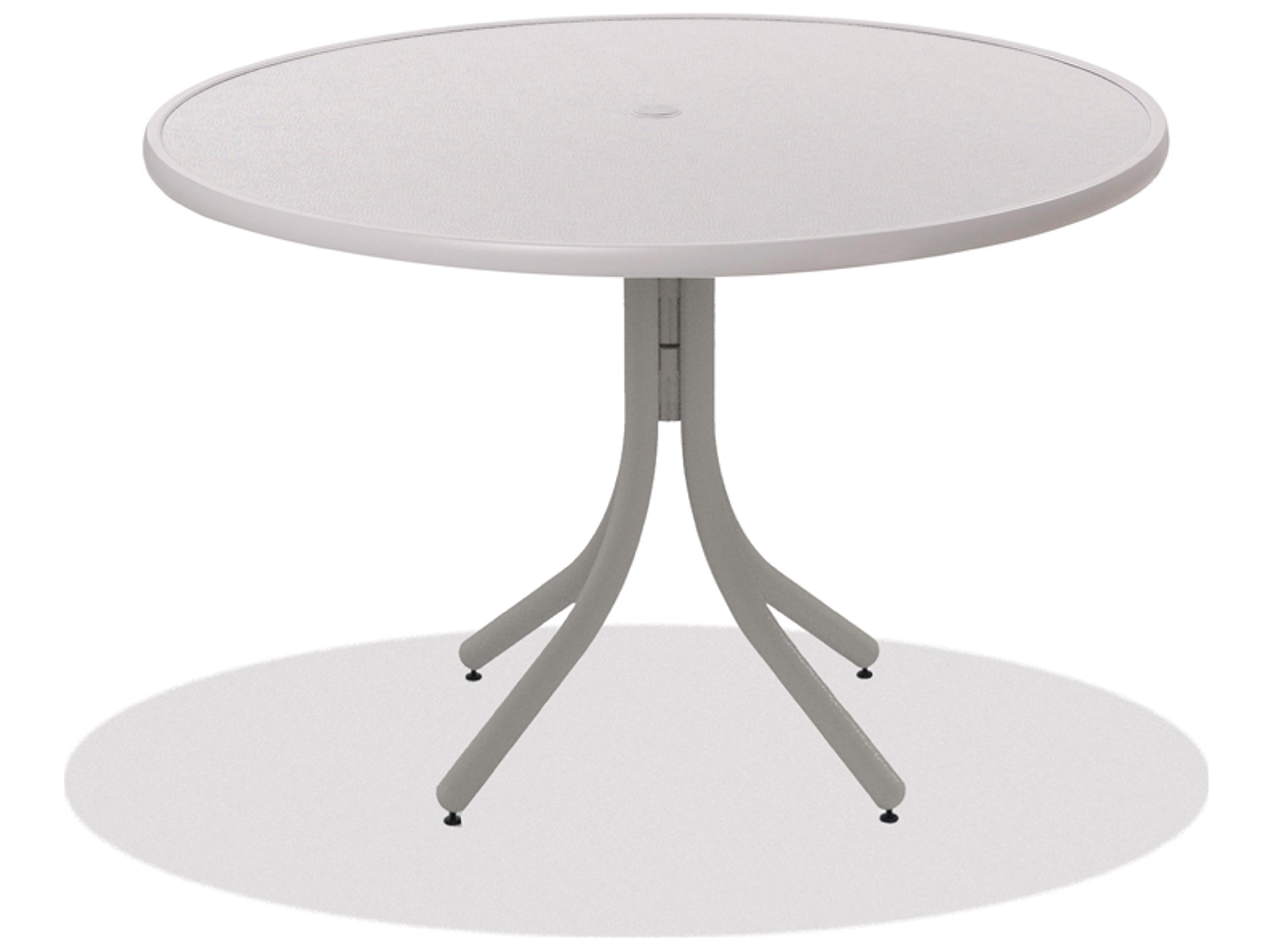 Telescope Casual Value Hammered MGP Round Outdoor Dining Table with Umbrella Hole