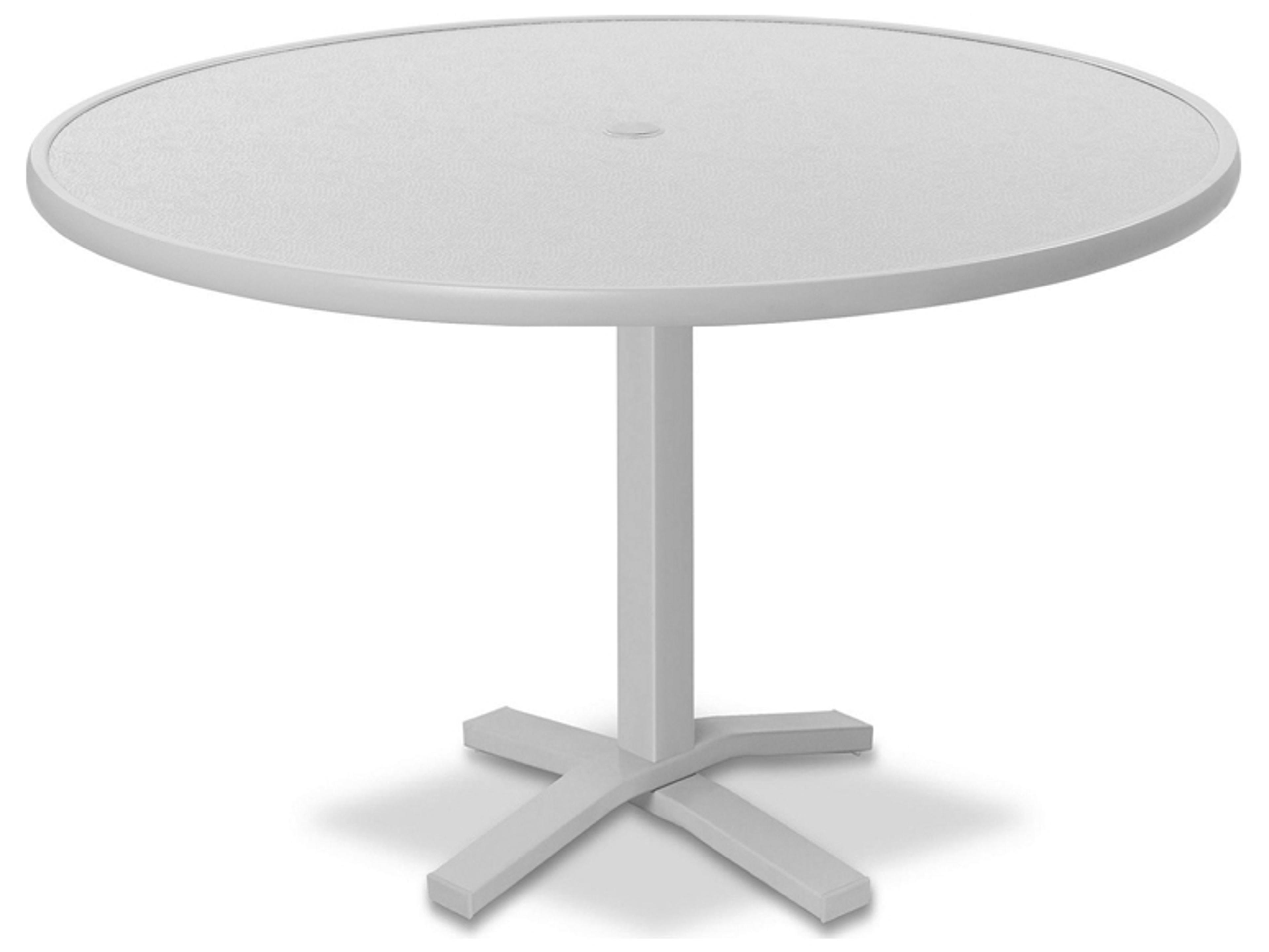 Telescope Casual Value Hammered MGP Round Outdoor Patio Bar Table with Umbrella Hole