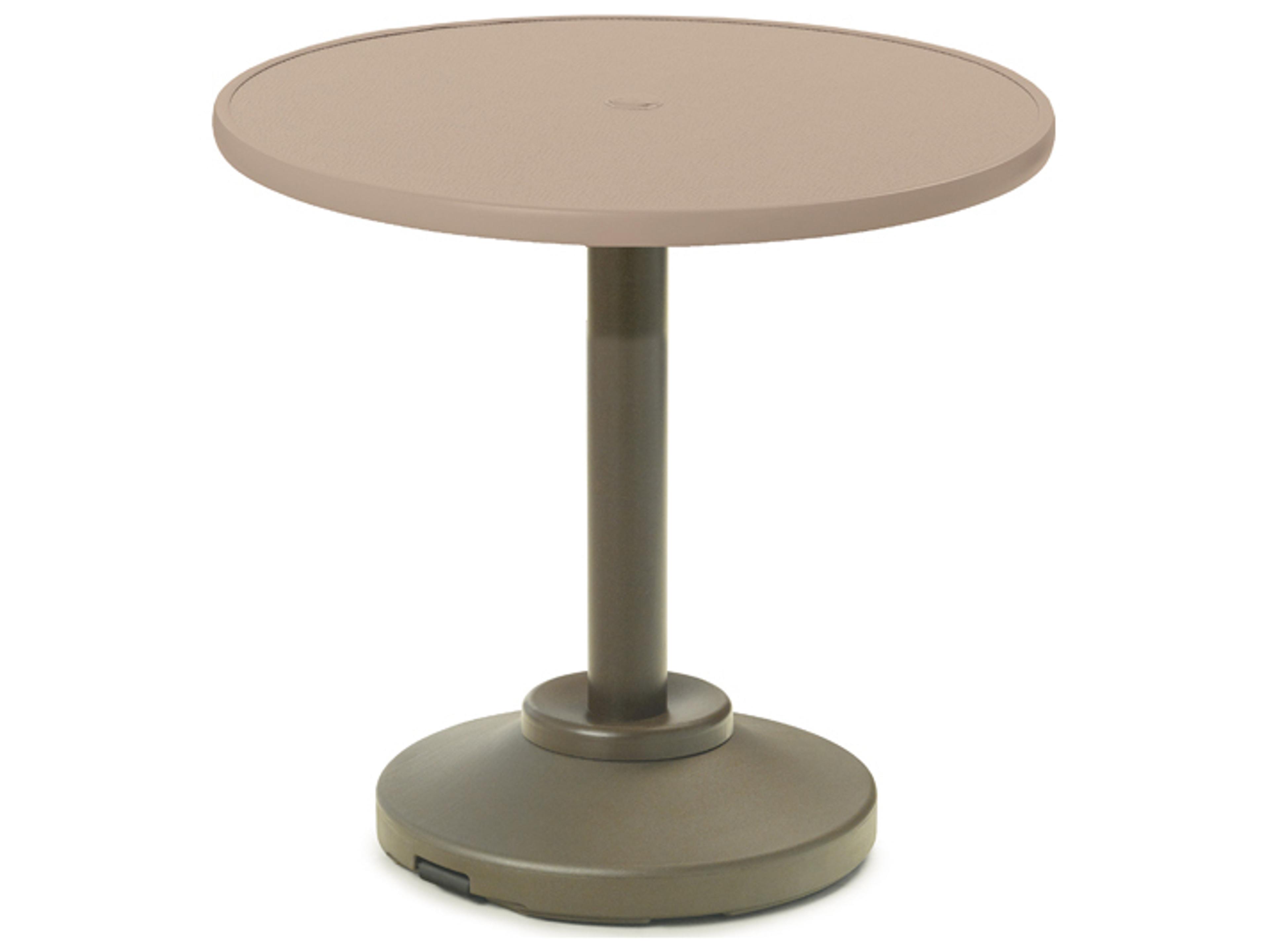 Telescope Casual Value Hammered MGP Round Outdoor Patio Counter Table with Umbrella Hole