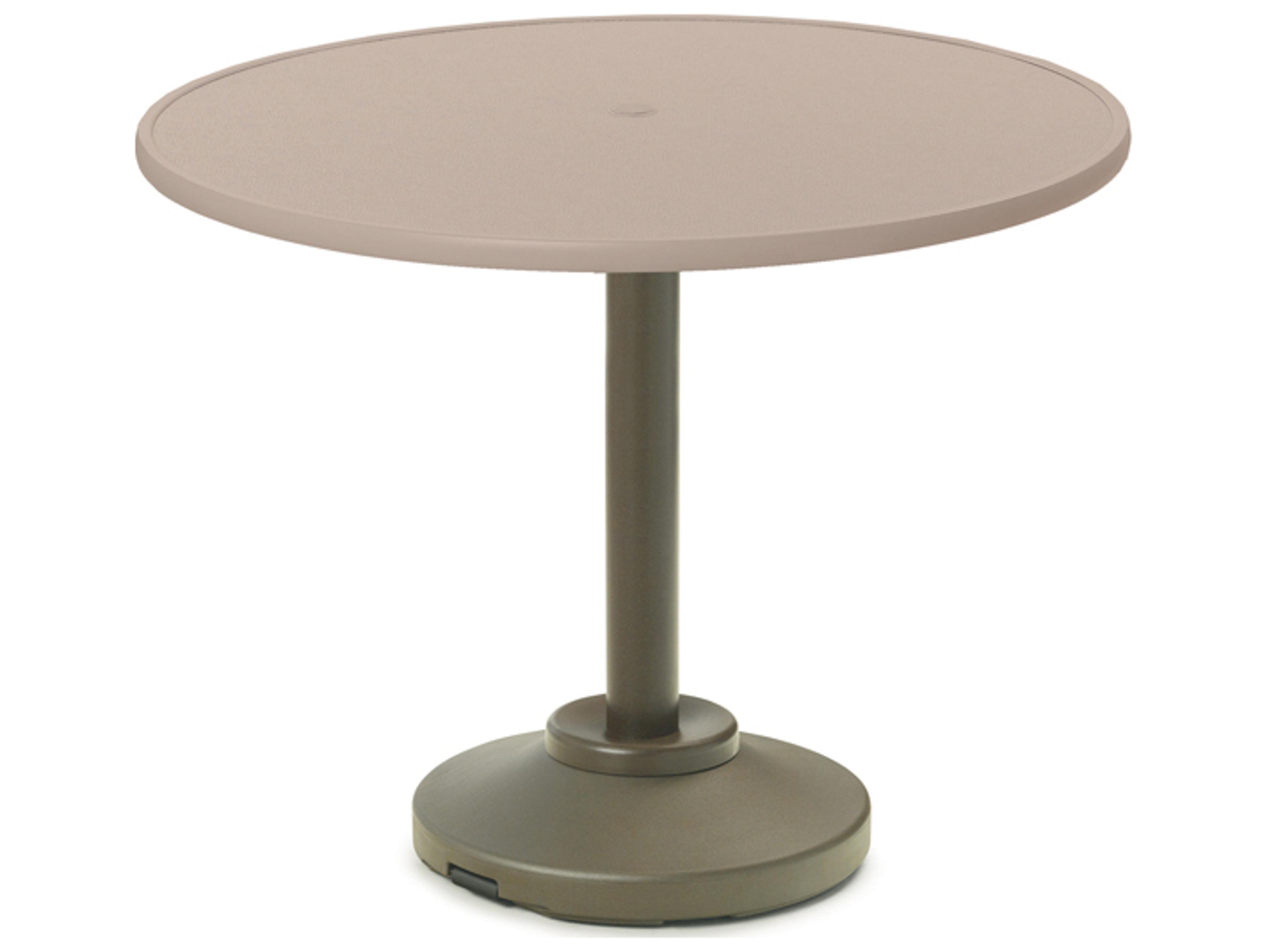 Telescope Casual Value Hammered MGP Round Outdoor Counter Table with Umbrella Hole