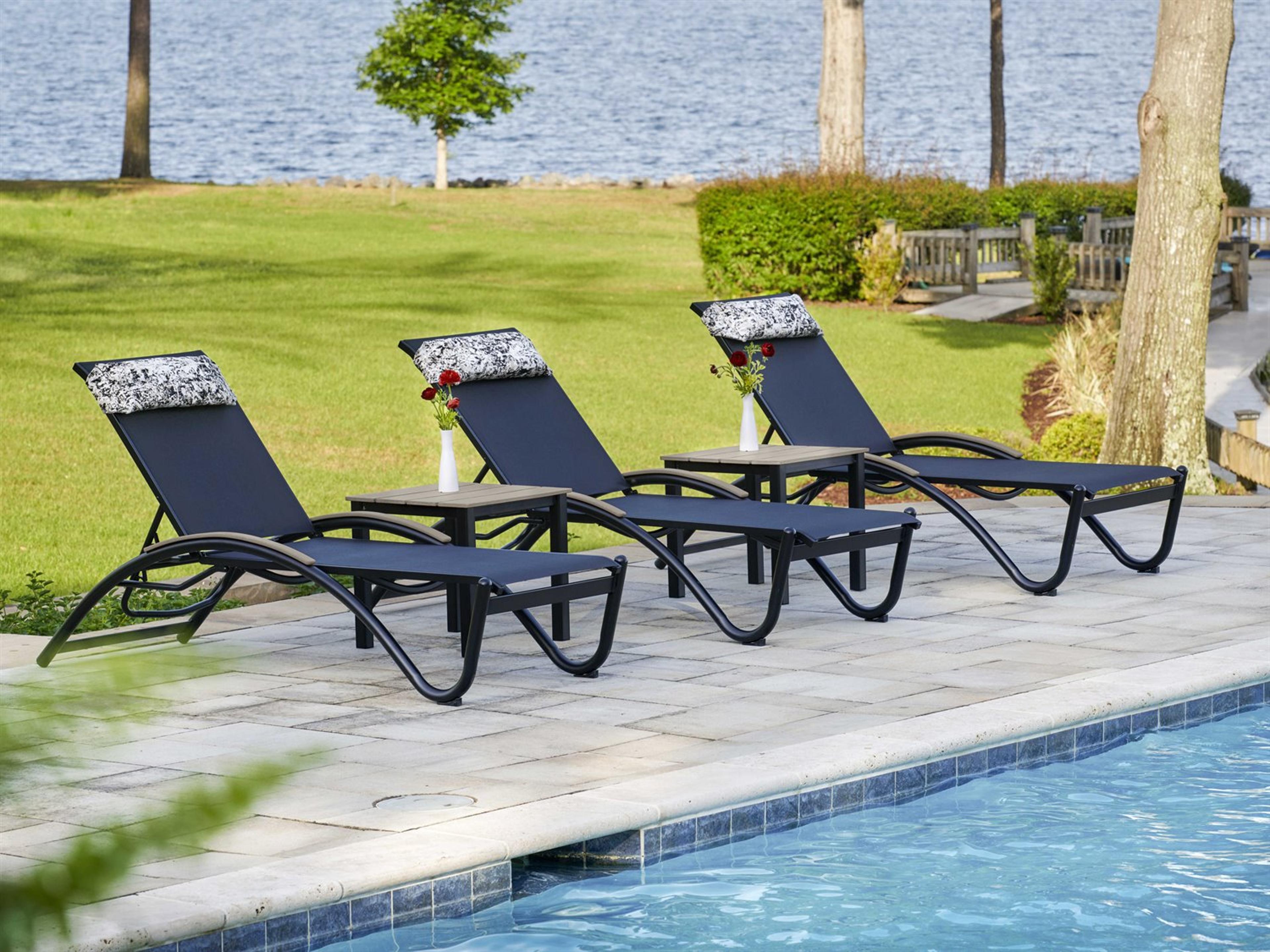 Telescope Casual Helios Sling Aluminum Outdoor Patio Lounge Set