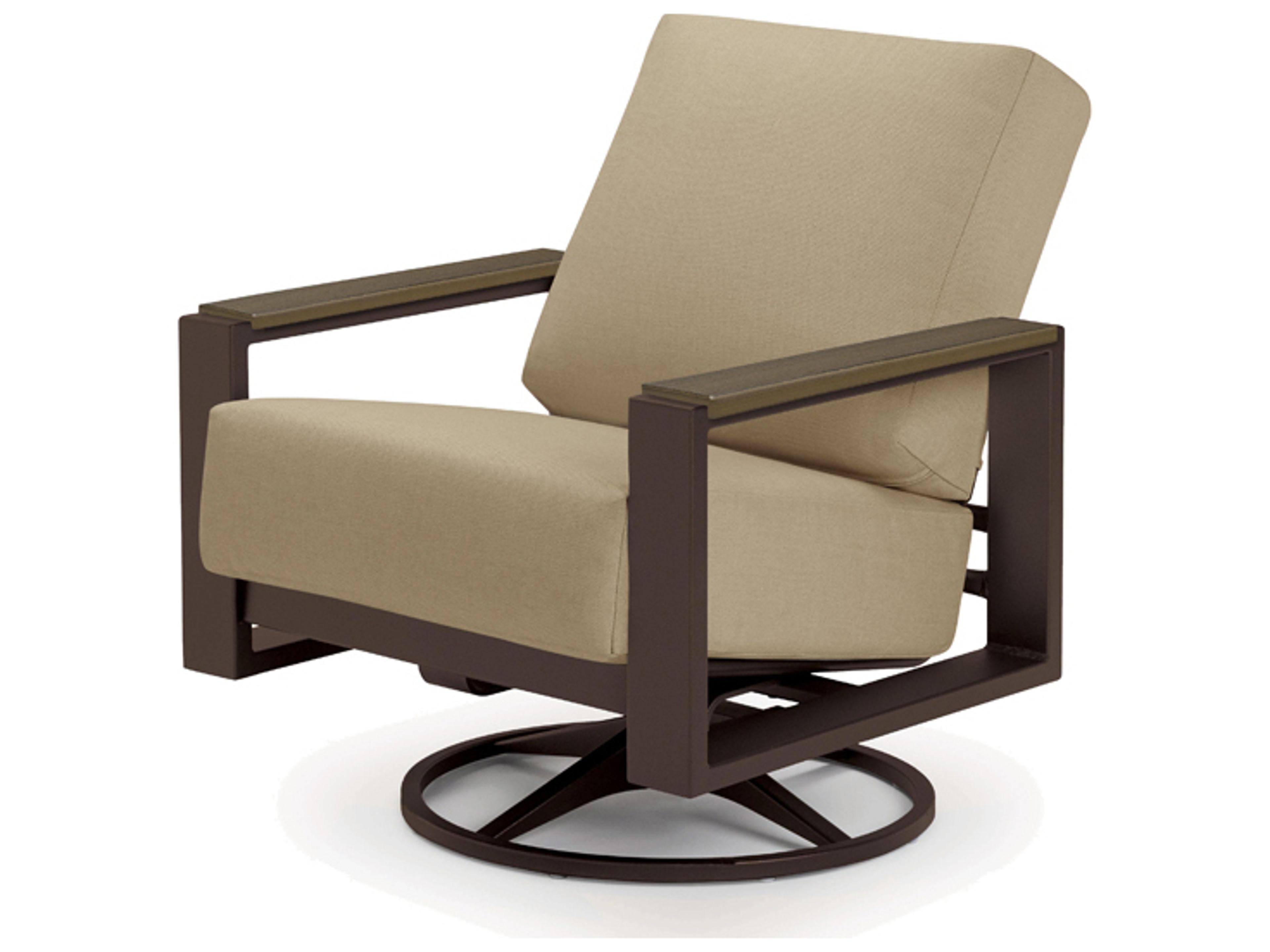 Telescope Casual Larssen Cushion Aluminum Swivel Rocker Lounge Chair with Polymer Arms